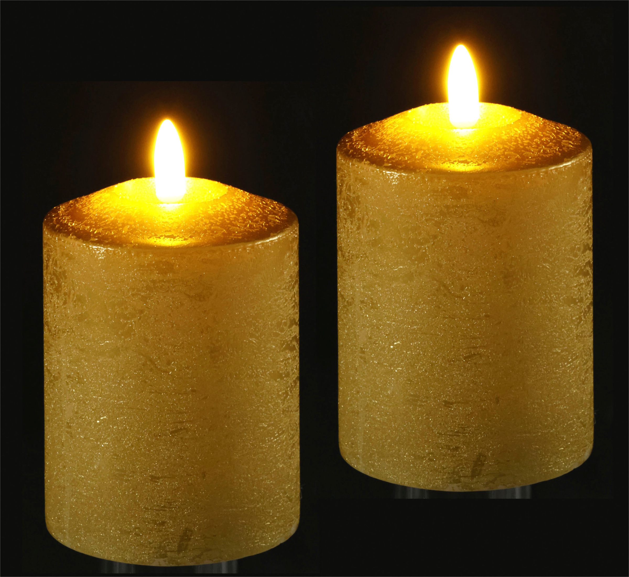 I.GE.A. LED-Kerze »Batteriebetriebene LED-Kerzen aus Echtwachs, Höhe ca. 10 cm« warmweißes Stimmungslicht, Stumpenkerze für den Adventskranz