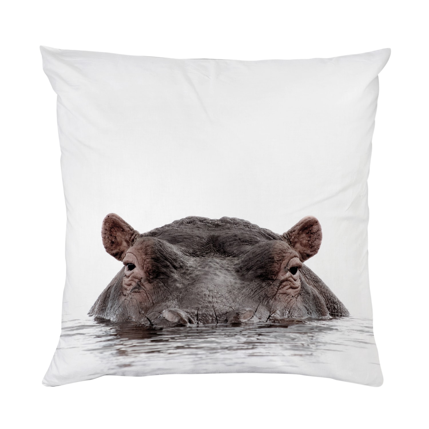 queence Dekokissen »Flußpferd«, Kissenhülle mit HD Premium Druck, geruchsneutral, 40x40cm