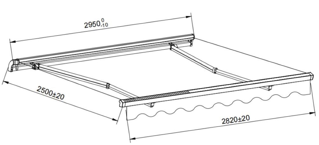 KONIFERA Gelenkarmmarkise »mit LED-Beleuchtung, Ausfall: 250 cm, in verschiedenen Breiten« wasserabweisendes, UV-beständiges, strapazierfähiges Polyester