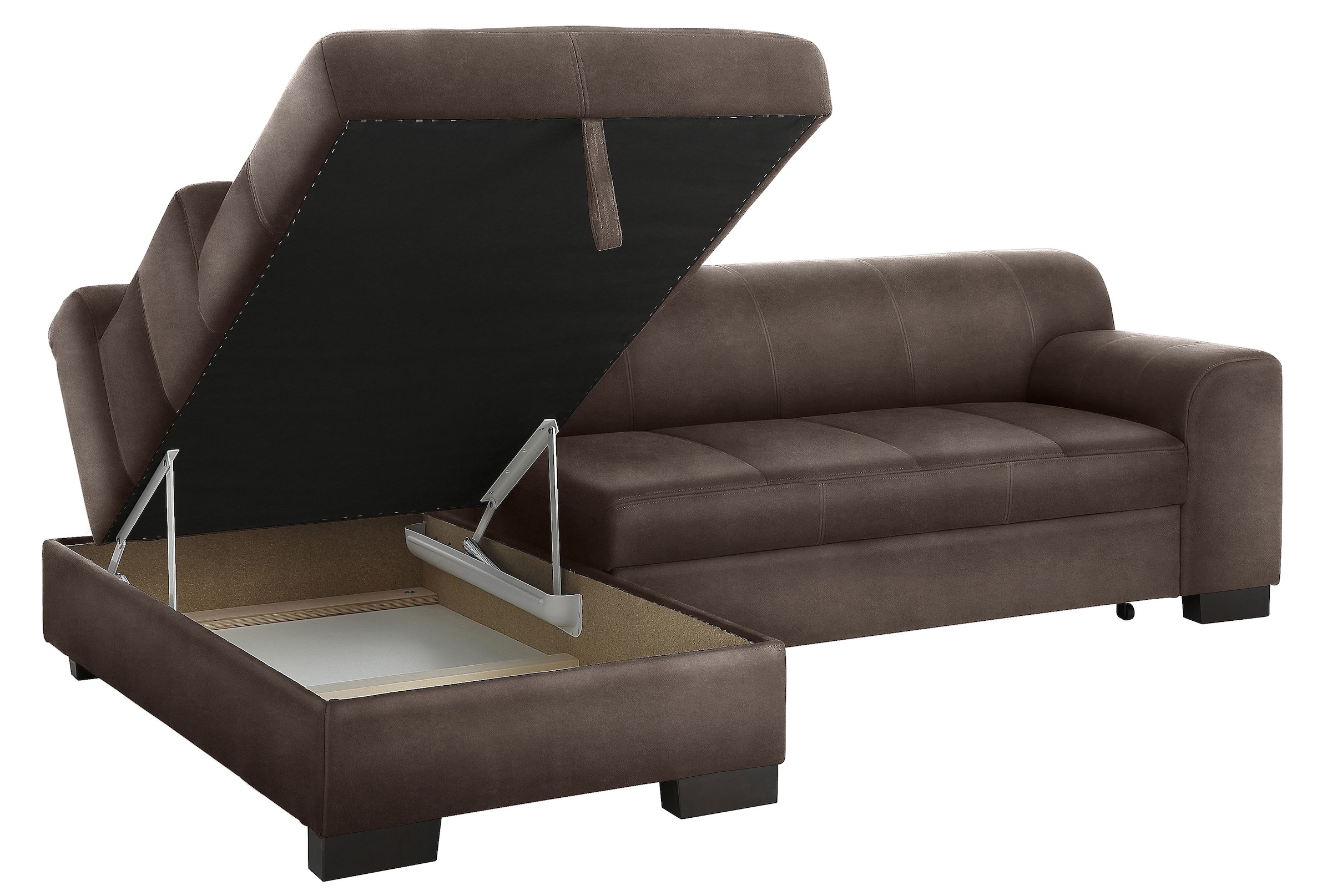 Home affaire Ecksofa »Falk klare Linien, elegant und zeitlos, L-Form«, mit Federkern und wahlweise mit Bettfunktion