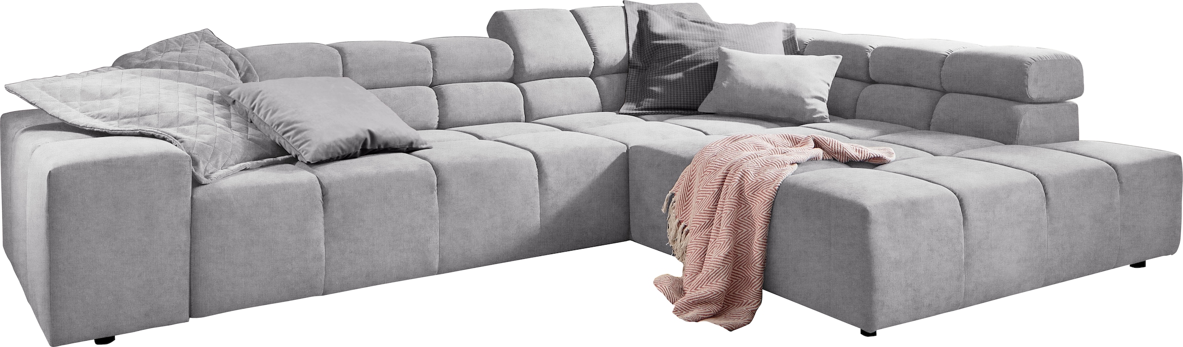 INOSIGN Ecksofa »Ancona incl. Kopfteilverstellung, OTTOs Choice, Breite 319cm, L-Form«, wahlweise motorische Sitztiefenverstellung, auch in Cord + Easy Care