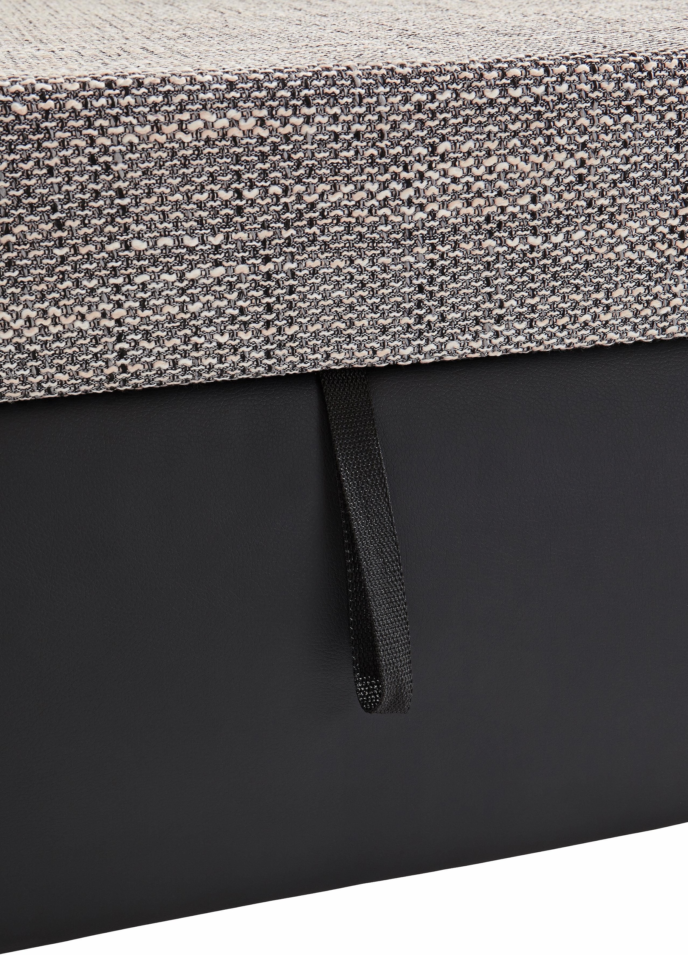 DOMO collection Ecksofa »Moric, L-Form, XXL-Sofa - Breite 300cm«, wahlweise mit Bettfunktion und Armteilverstellung, schwarz-weiß-grau