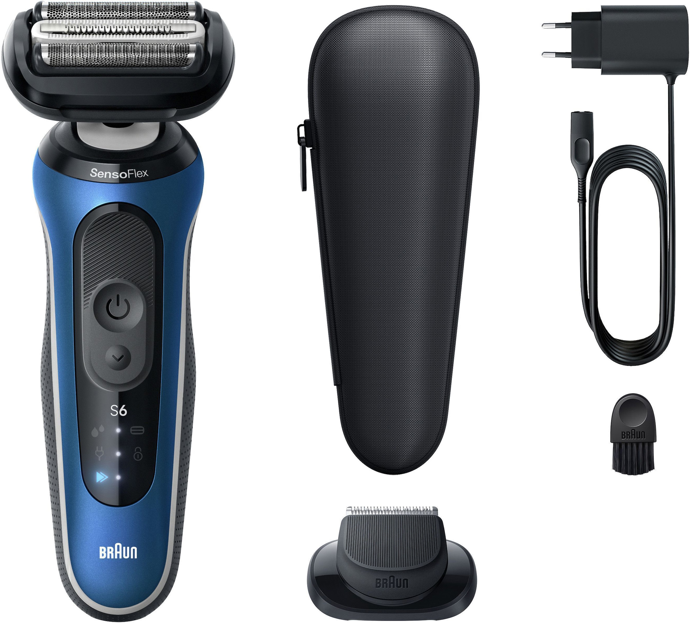 Braun Elektrorasierer »Series 6 62-B1200S« 1 Stk. Aufsätze 100% wasserdicht, Präzisionstrimmer-Aufsatz, bis zu 60 Min