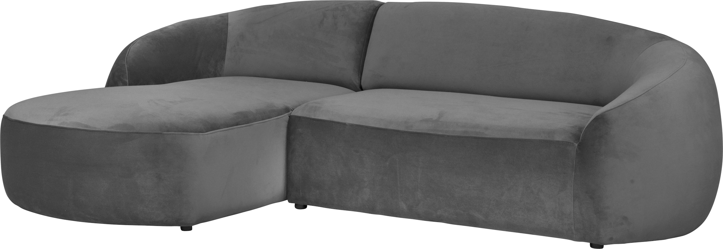 LeGer Home by Lena Gercke Ecksofa »L-Form, Designersofa, organische Form, Maße B/T/H: 255/170/81 cm«, mit Wellenunterfederung, auch in Bouclé, Recamiere rechts/links