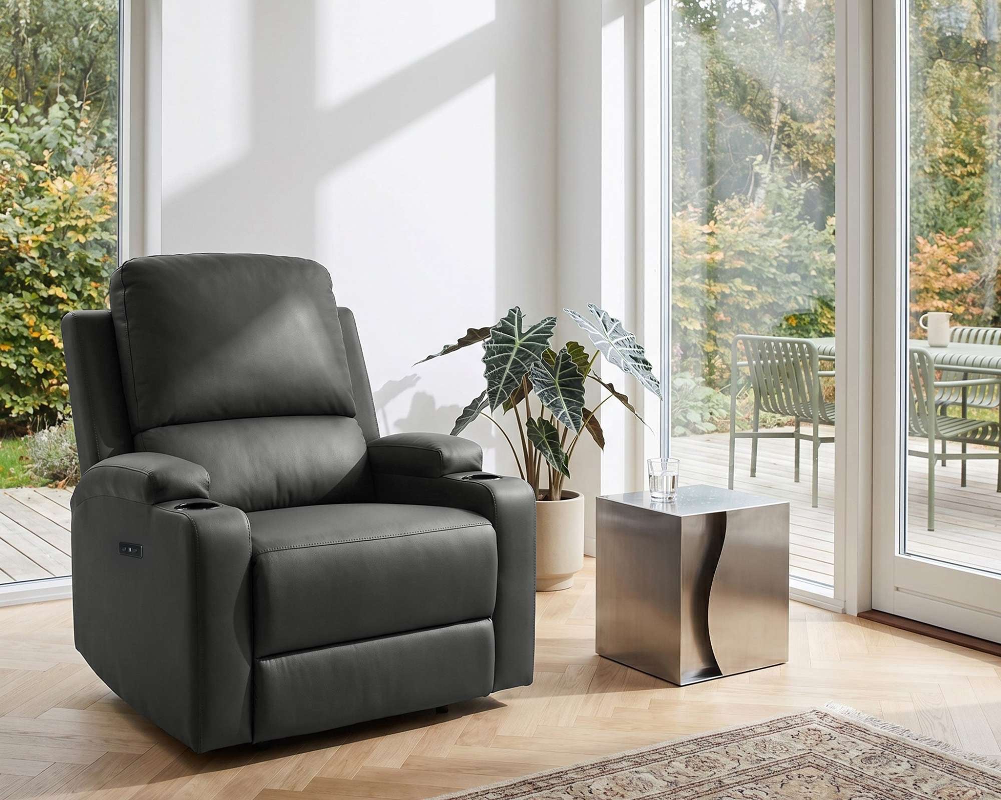OTTO home Relaxsessel »NAPORI Lederoptik, Kinosessel, Multimedia-Sessel« TV-Sessel mit manueller u elektrischer Relaxfunktion u. Getränkehalter