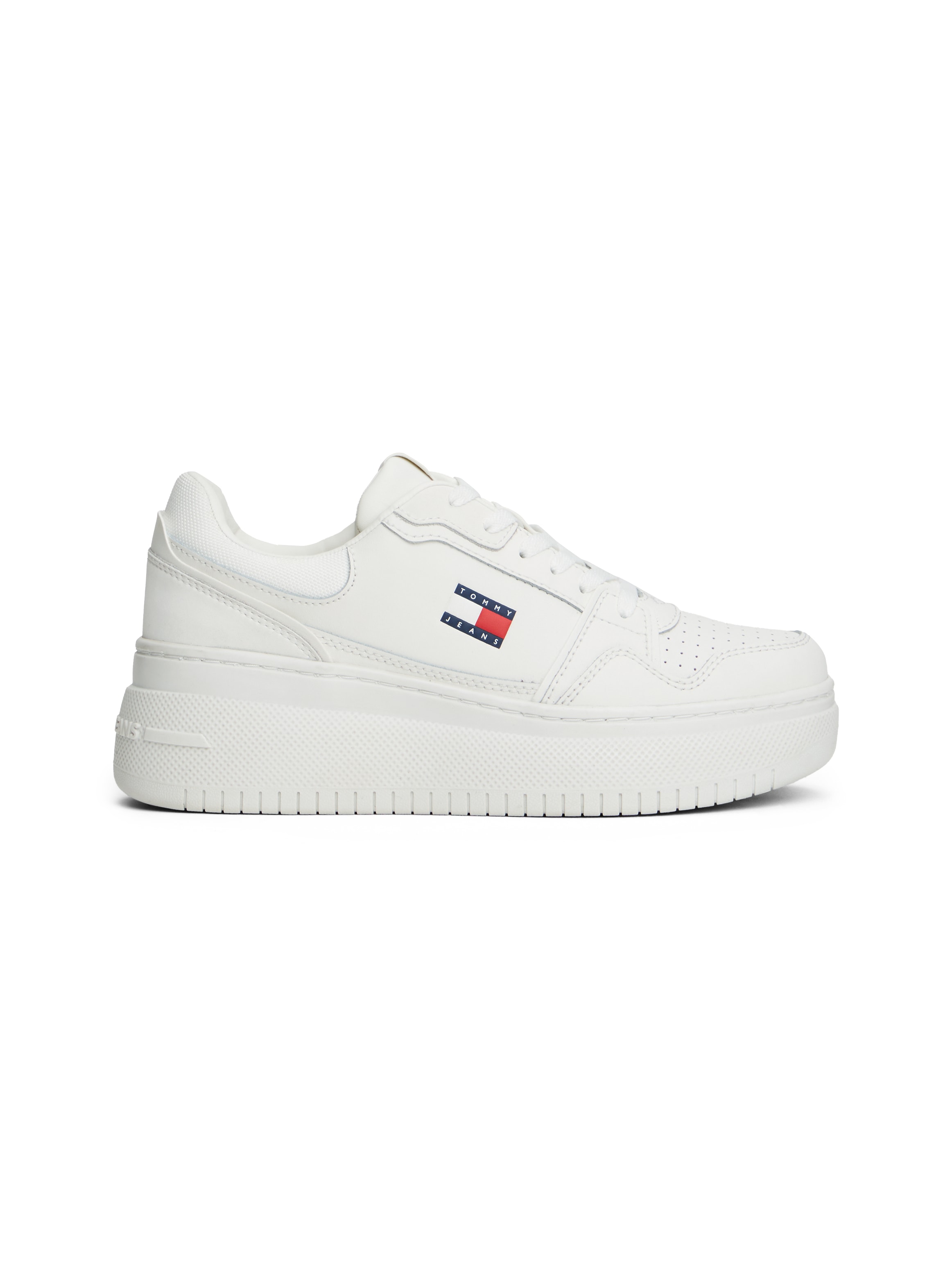 Tommy Jeans Keilsneaker »TJW RETRO BASKET FLATFORM«  , Plateau, Freizeitschuh, Schnürschuh, mit Lochmuster, im Basket-Look