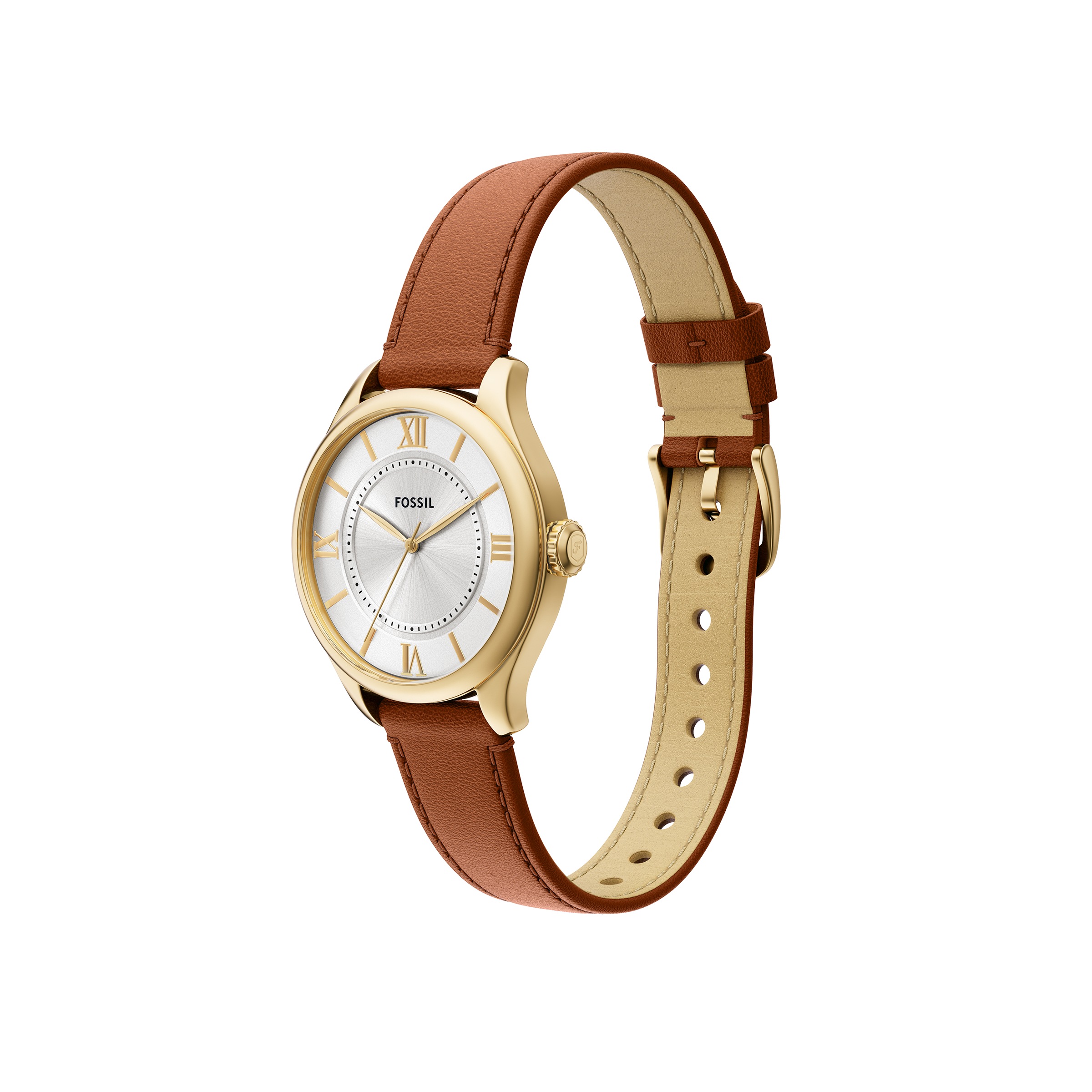 Fossil Quarzuhr »GILMORE«, Armbanduhr, Damenuhr, Lederarmband, analog
