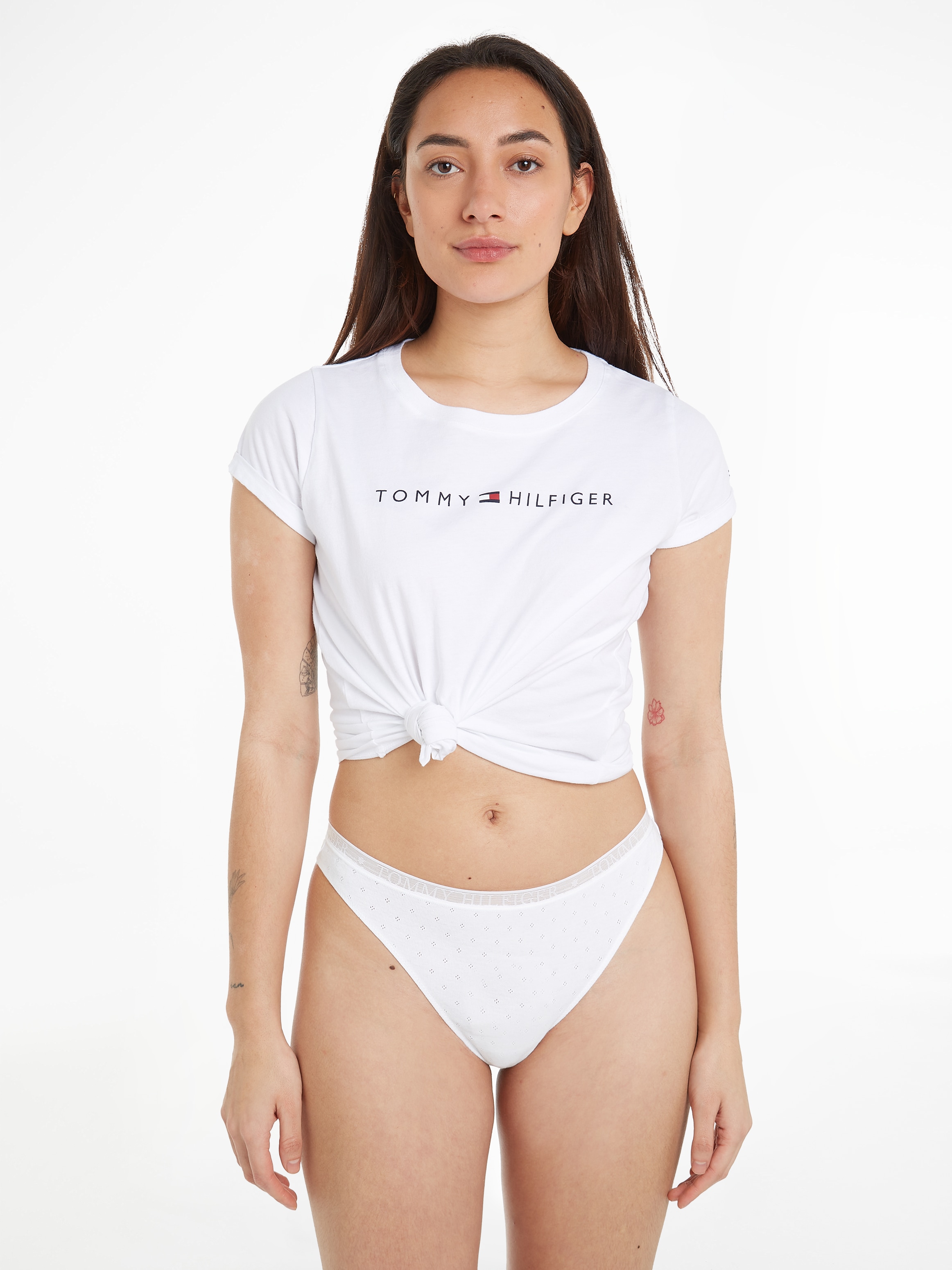 Tommy Hilfiger Underwear Slip »3P THONG«, (Packung, 3 St., 3er), dezent gemustert, Logoschriftzug