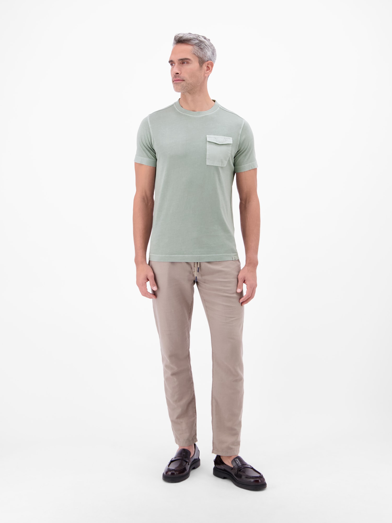 LERROS T-Shirt »T-Shirt mit O-Neck und Brusttasche«