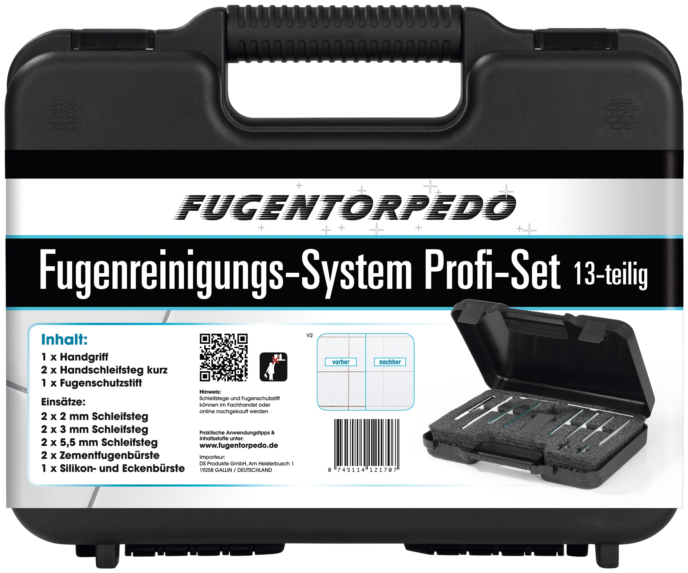 FUGENTORPEDO Fugenbürste »Profi-Koffer«, 14-tlg.