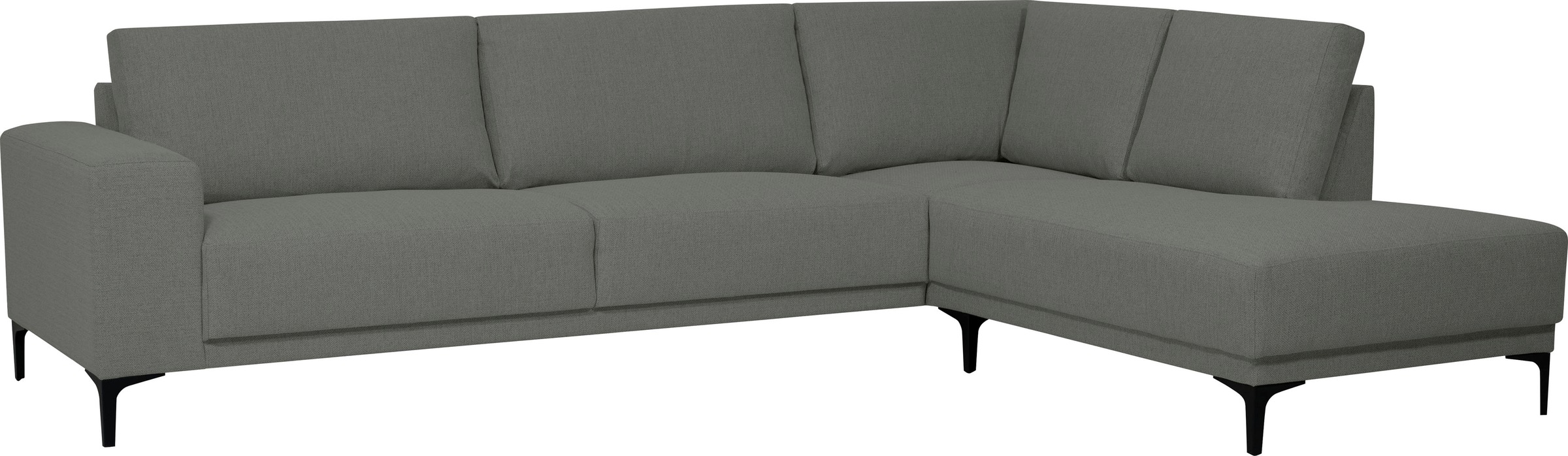 Places of Style Ecksofa »Xander, L-Form,«, Breite 289 cm, Webstoff, Soft-Touch Chenille, schwarze Metallfüße