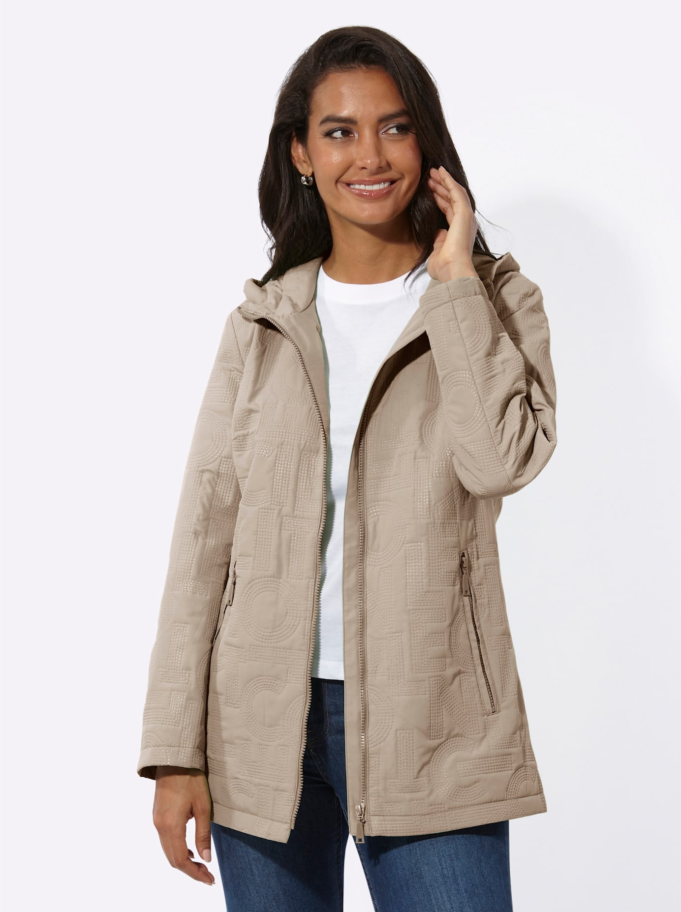 Casual Looks Langjacke, mit Kapuze