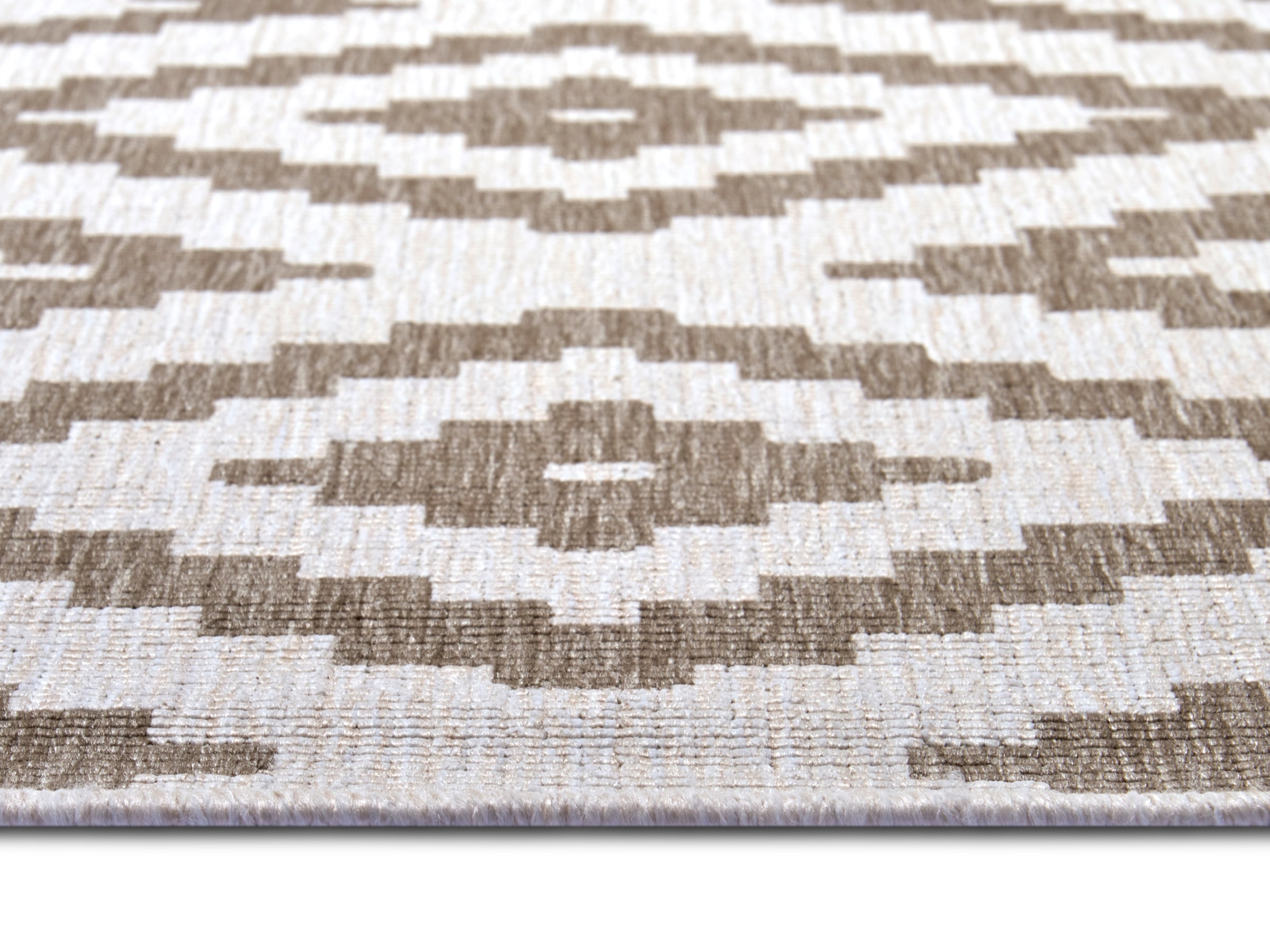 NORTHRUGS Teppich »Malta Wendeteppich«, rechteckig, 5 mm Höhe, In-& Outdoor, Wetterfest, Balkon, Terrasse, Raute, Läufer, Wohnzimmer