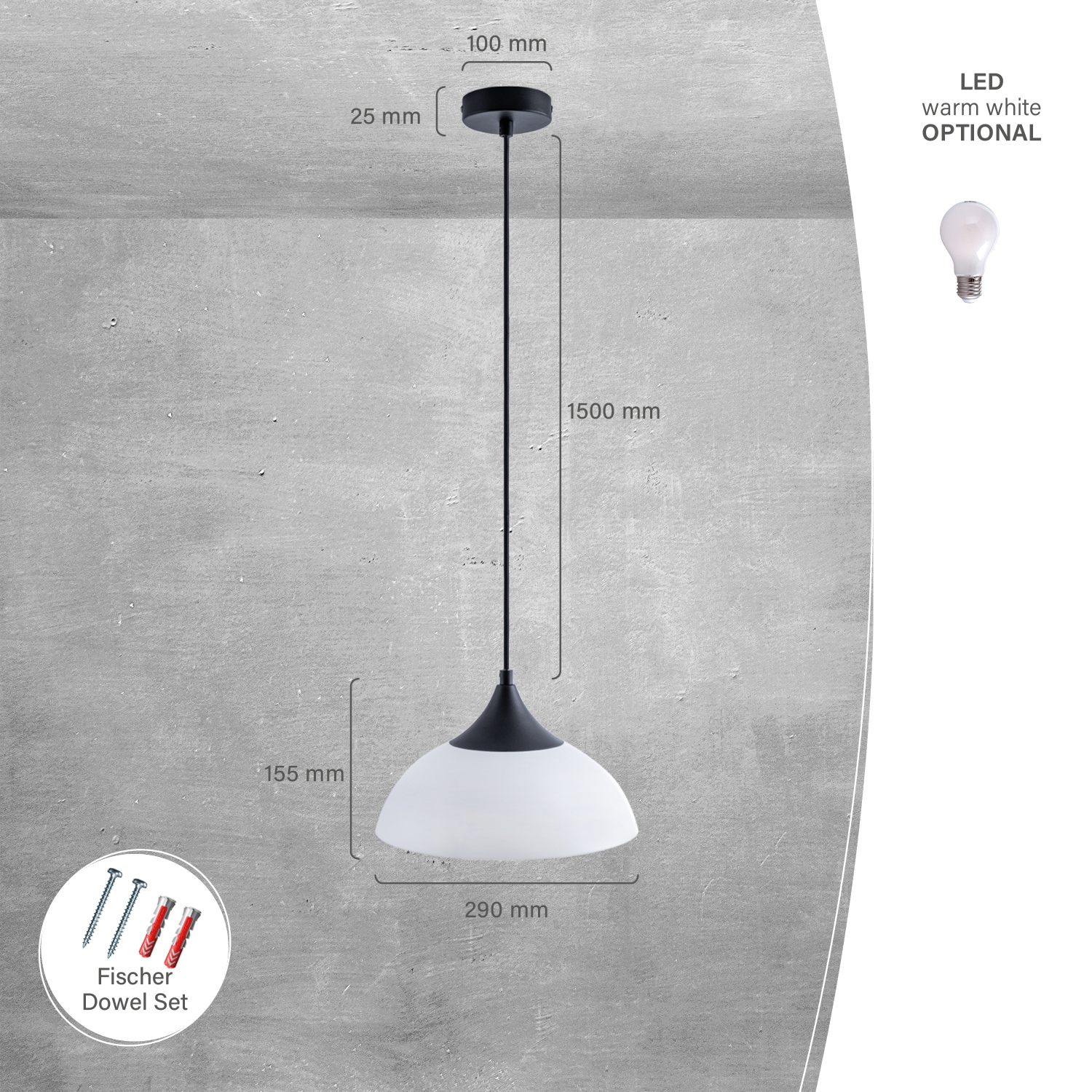 Paco Home Pendelleuchte »JIN« E27 Hängelampe Esszimmer Esstischlampe 1,5m Textilkabel Kürzbar E27