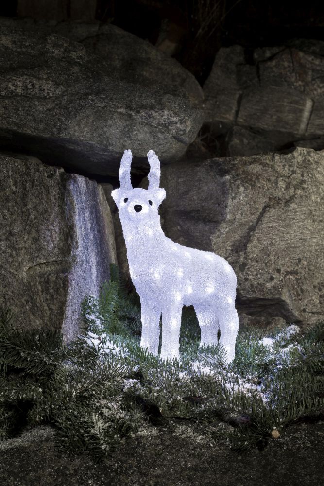 KONSTSMIDE LED Dekofigur »Acryl Rentier, Weihnachtsdeko aussen«, 40 kalt weiße Dioden