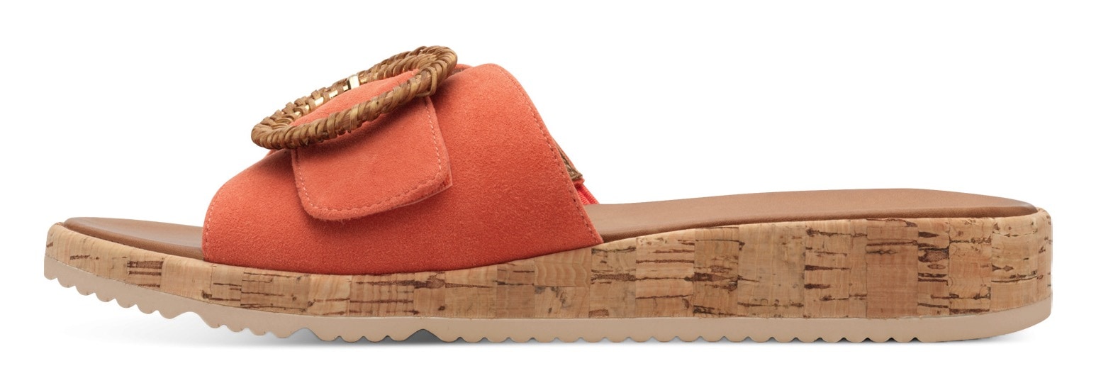 Tamaris Pantolette, Keilabsatz, Sommerschuh, Schlupfschuh mit hübscher Zierschnalle
