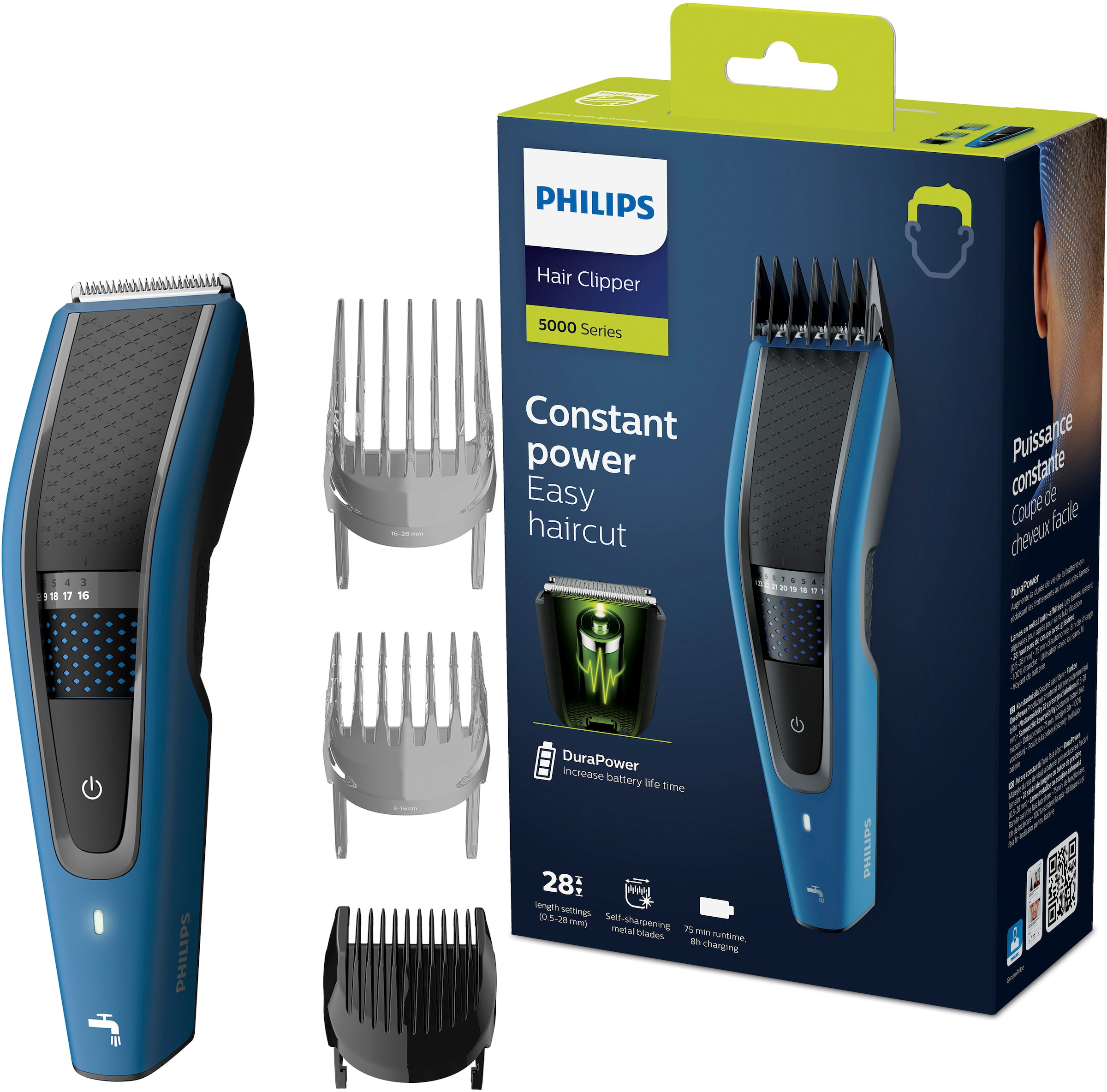 Philips Haarschneider Pro, HC5612/15«, 5000 OTTO 3 Trim-n-Flow Aufsätze, bei 28 »Series Längeneinstellungen