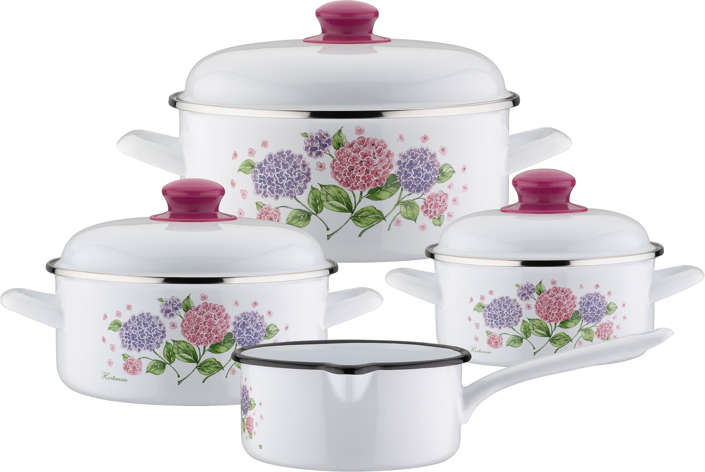 GSW Topf-Set »Hortensie«, Stahl-Emaille, (Set, 7 tlg.), Induktion im OTTO  Online Shop