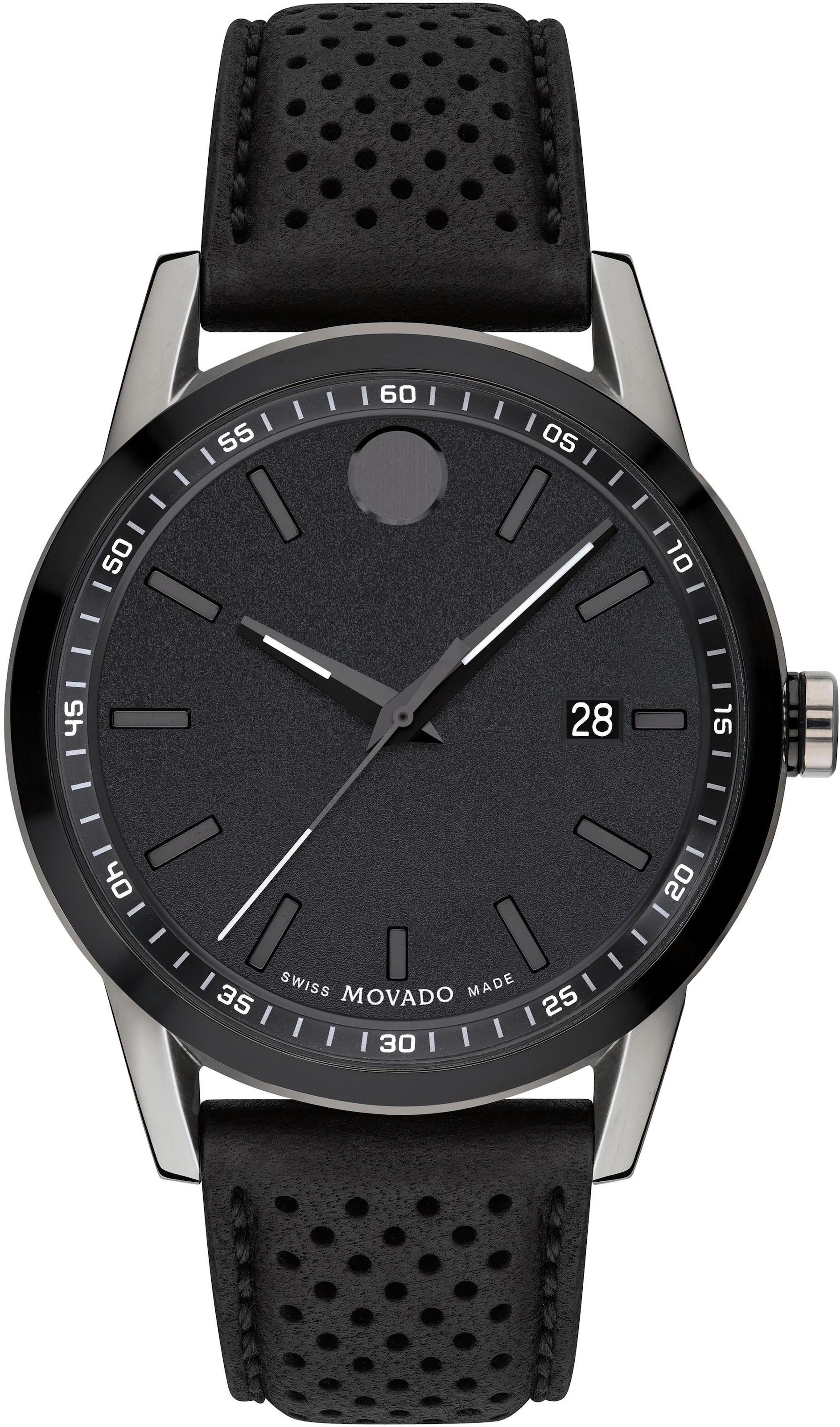 MOVADO Schweizer Uhr »Museum Sport, 0607559«, Quarzuhr, Armbanduhr, Herrenuhr, Swiss Made, Lederarmband