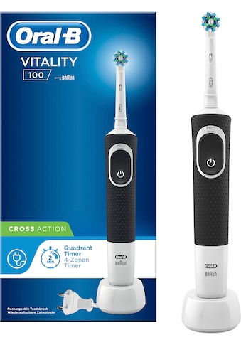 Oral B Elektrische Zahnbürste »Vitality 100 CrossAction Schwarz«, 1 St. Aufsteckbürsten kaufen