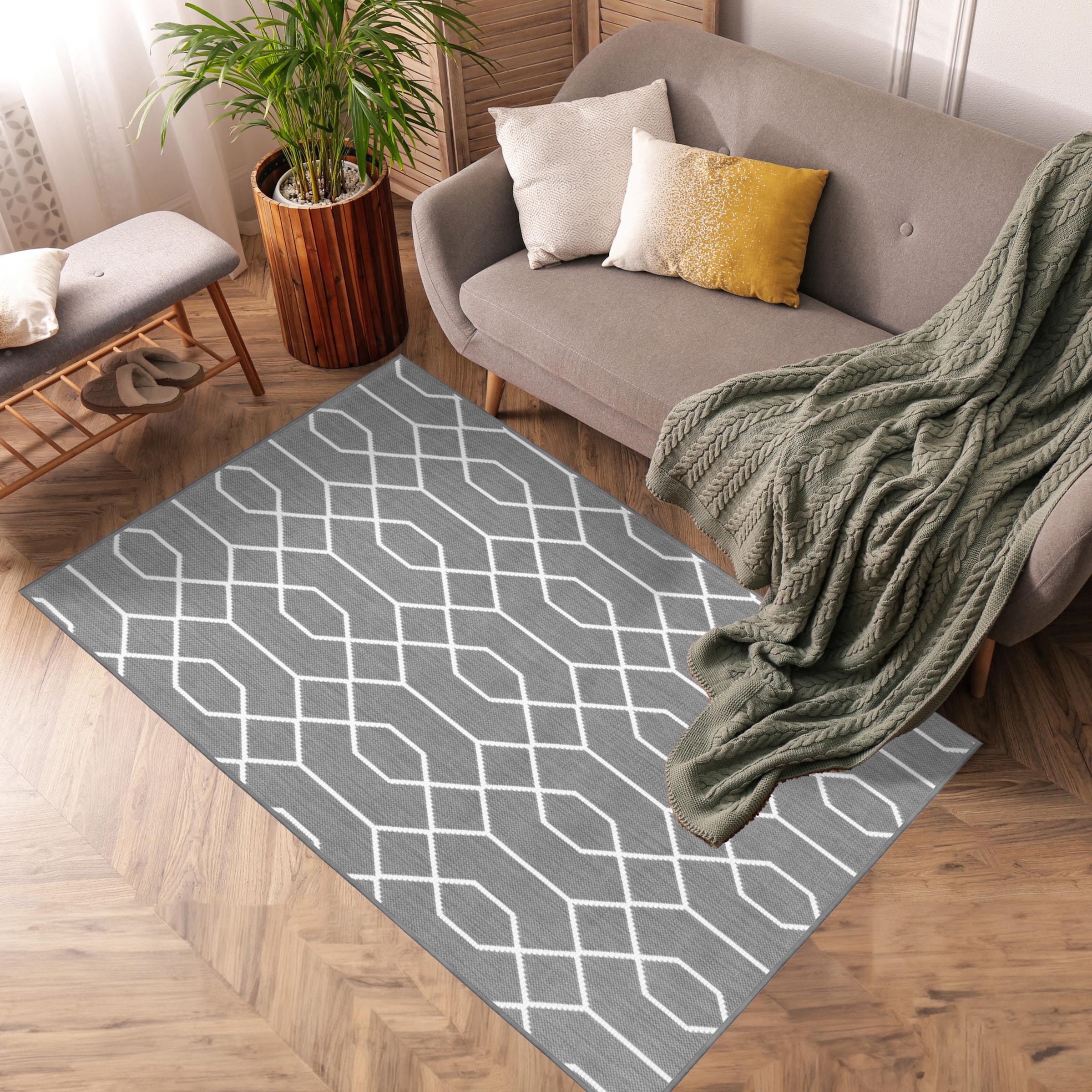 Primaflor-Ideen in Textil Teppich »Outdoorteppich REVERSO - Geo River«, rechteckig, 5 mm Höhe, Wendeteppich, modernes Design, In- und Outdoor geeignet, wasserfest