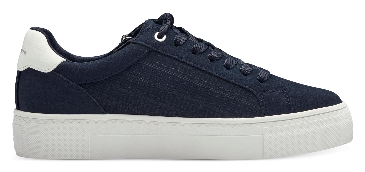 Tamaris Plateausneaker, Freizeitschuh, Halbschuh, Schnürer mit Besätzen und Glitzerdetails