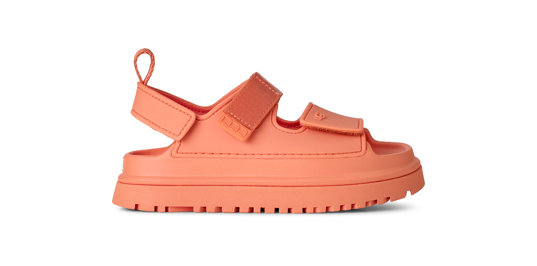 UGG Sandale »K GOLDENGLOW«  , Sommerschuh, Poolslides, Plateauabsatz, mit Klettverschluss