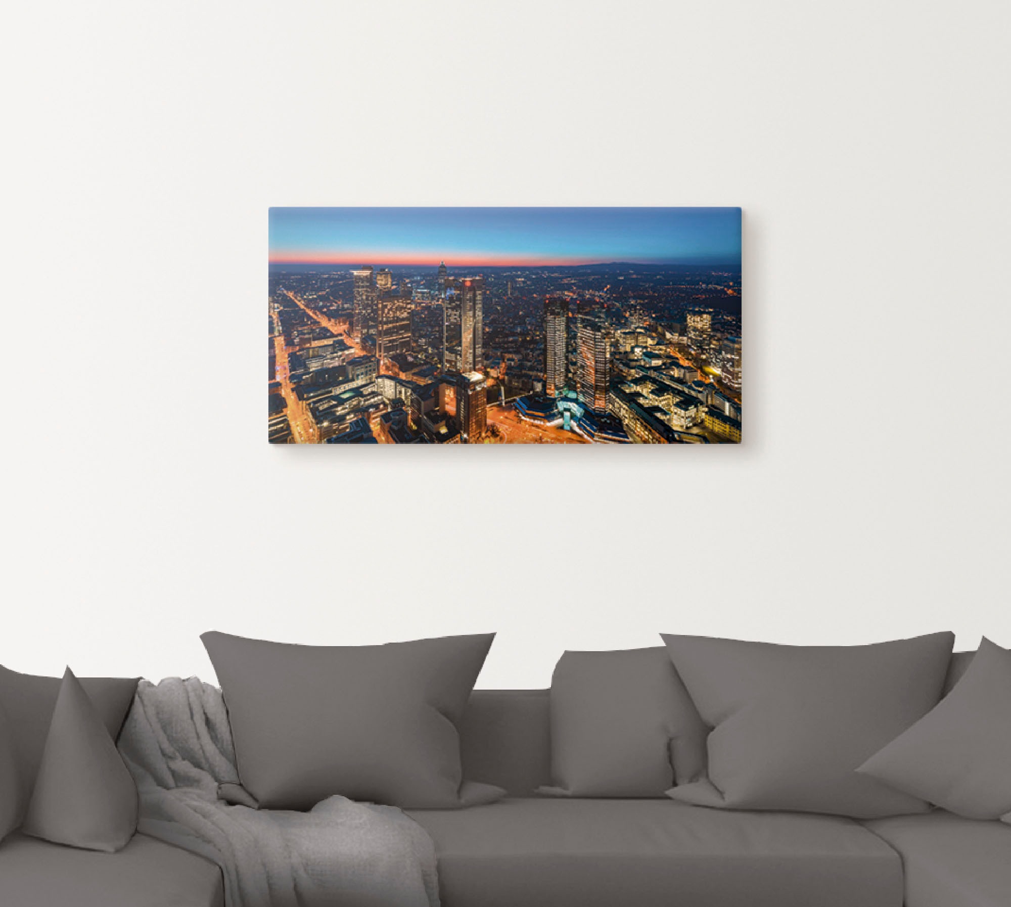 Artland Wandbild »Frankfurt am Main Panorama II«, Deutschland, (1 St.), in vielen Größen & Produktarten - Alubild / Outdoorbild für den Außenbereich, Leinwandbild, Poster, Wandaufkleber / Wandtattoo auch für Badezimmer geeignet