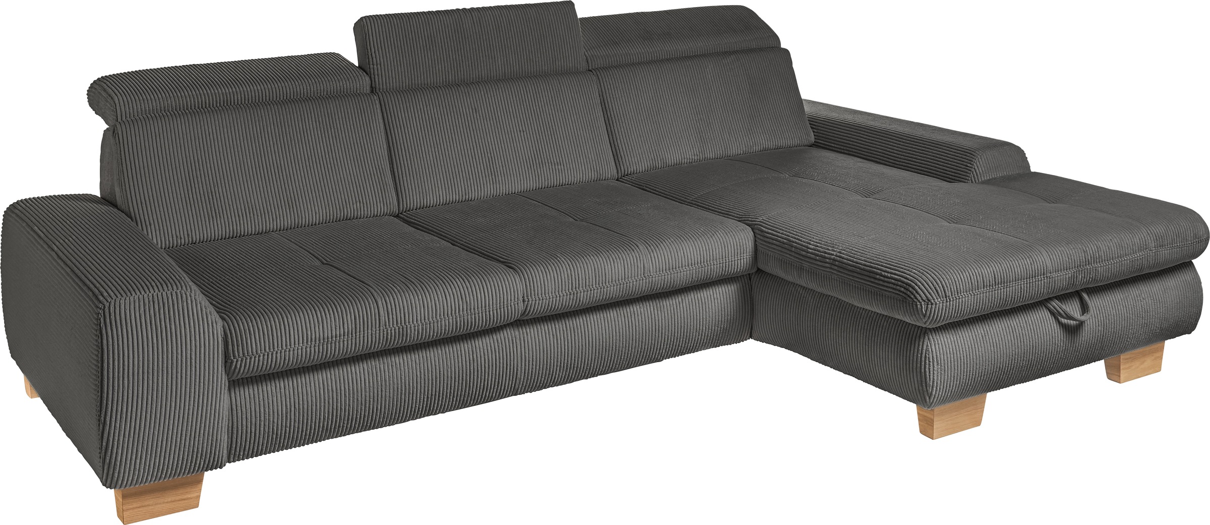 set one by Musterring Ecksofa »SO 3400, Cord, Sitzhöhe 47cm oder 49cm, inkl. Sitztiefenverstellung«, mit Canape und verschiedenen Funktionen, Kaltschaum, B307 x T195 cm