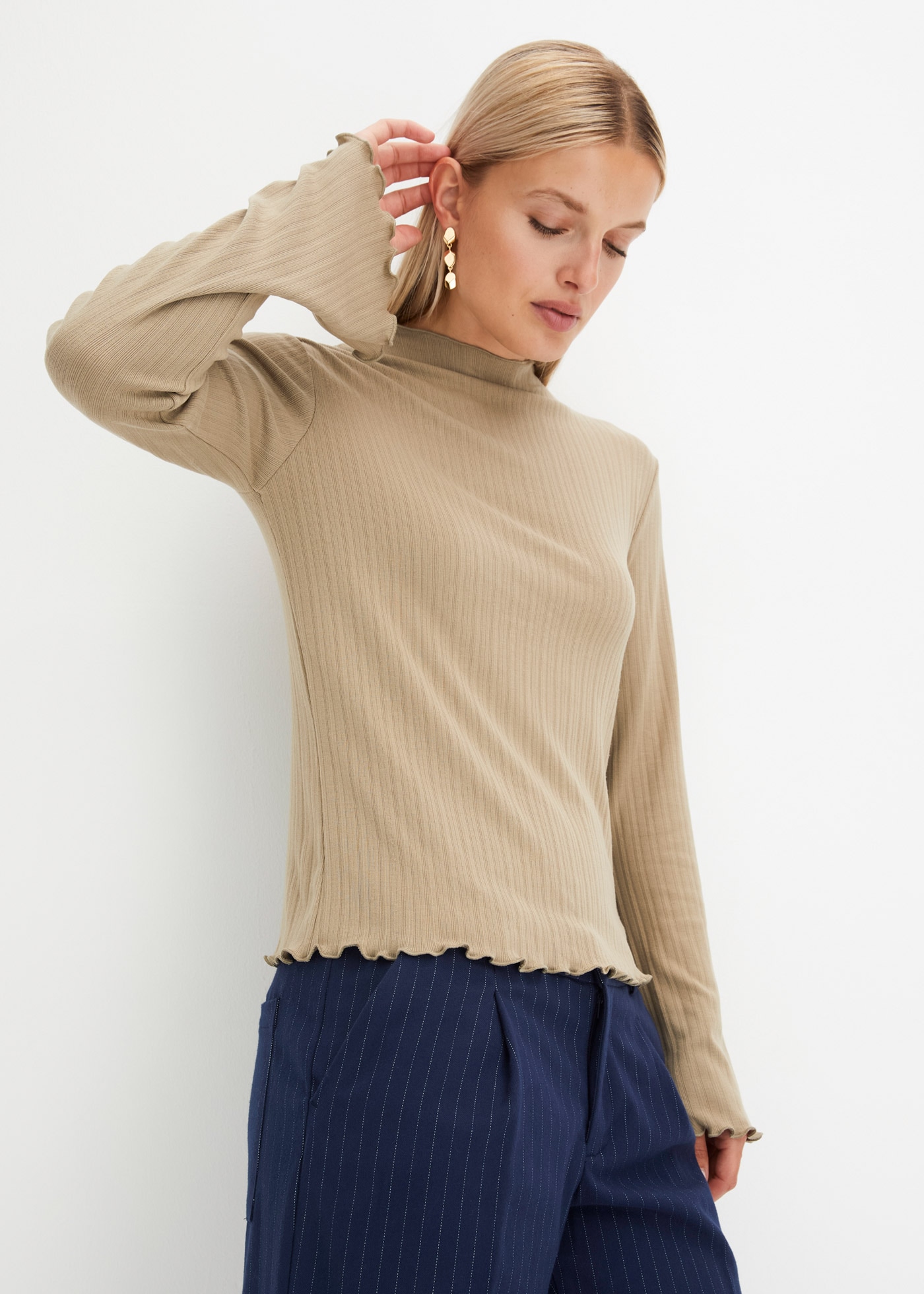 bonprix Langarmshirt »Geripptes Langarmshirt« Geripptes Langarmshirt