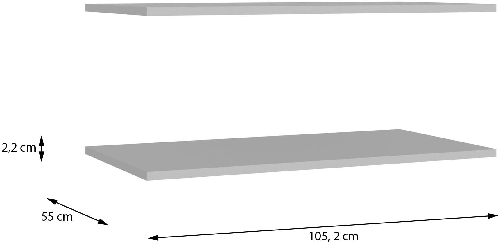 FORTE Einlegeboden »Bohol« 2er Set Einlegeböden, B/H/T 1052/2,2/55 cm