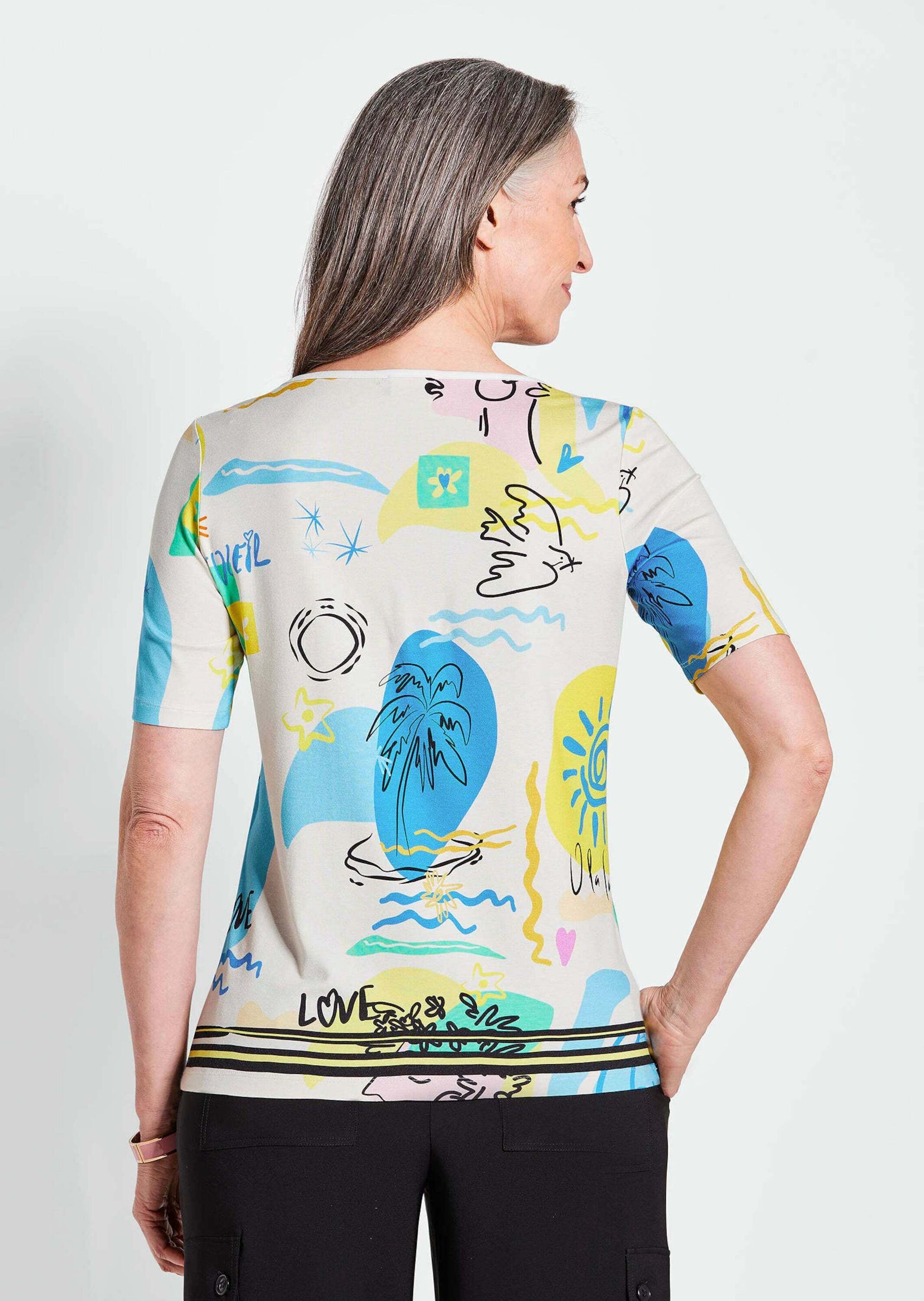 GOLDNER Kurzarmshirt »Blusenshirt mit Allover-Design«