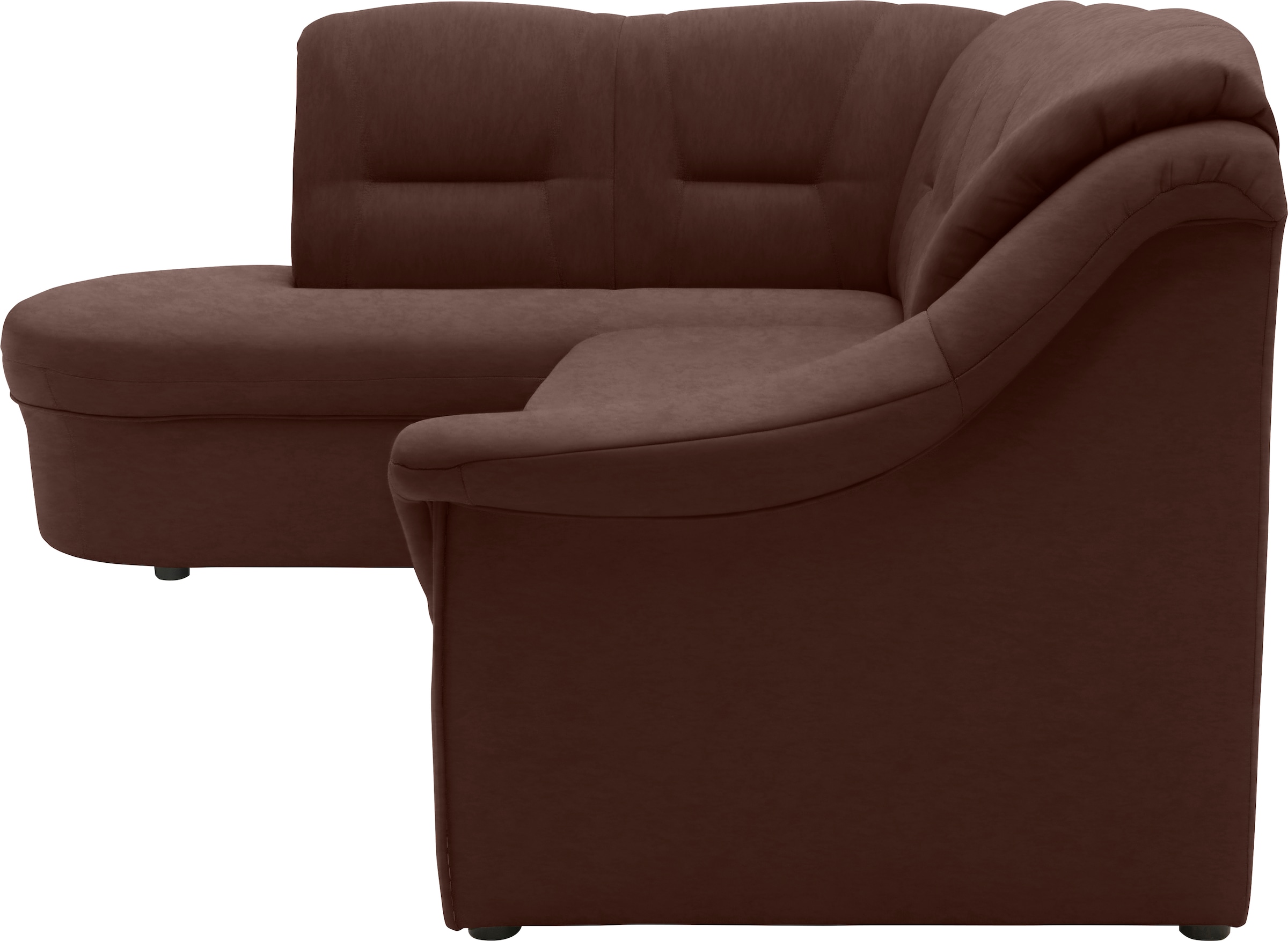 DOMO collection Ecksofa »Faenza für kleine Räume, Stellmaße 232x176cm, komfortabel, L-Form« mit Ottomane, zeitlos, elegante Armlehnen, wahlweise mit Bettfunktion