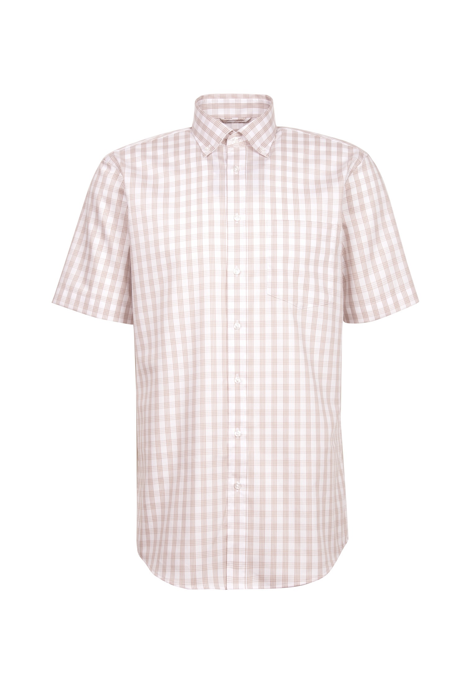 seidensticker Businesshemd »Comfort«, Comfort Kurzarm Button-Down-Kragen Karo