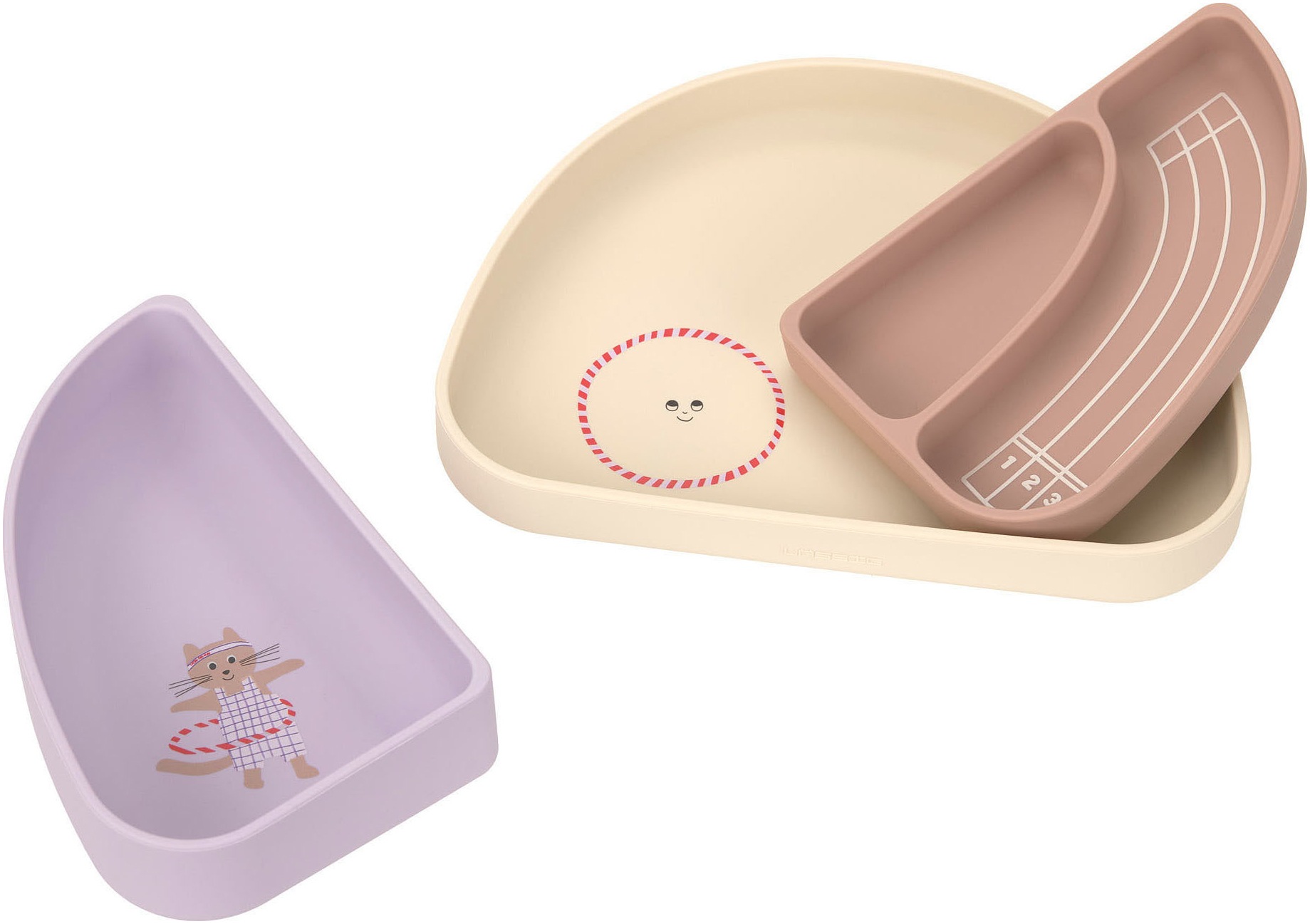 LÄSSIG Kindergeschirr-Set »Tiny Team Cat, Silikon«
