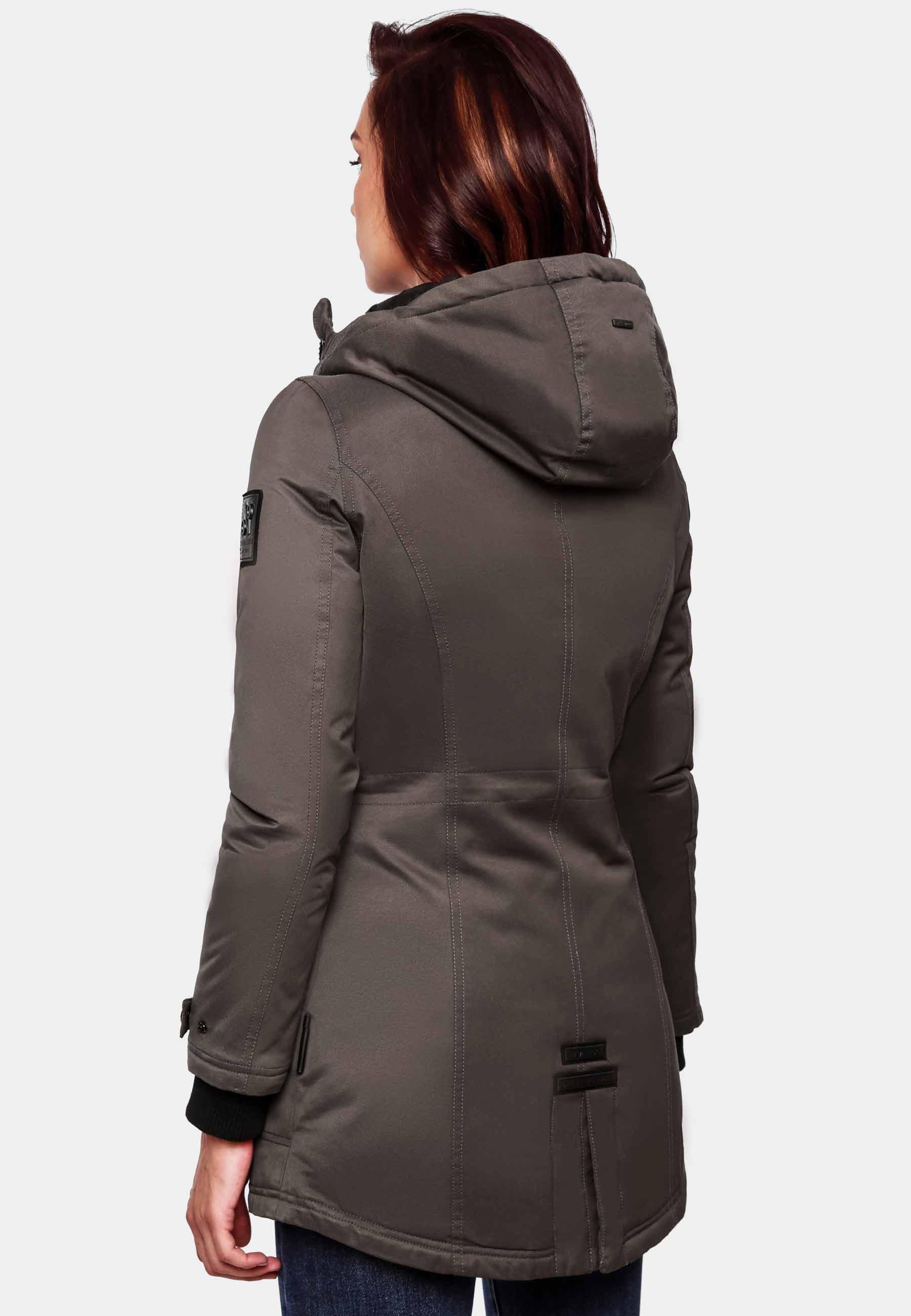 Navahoo Wintermantel »Wintermantel Avrille II«, sportlicher Damen Winter Kurzmantel mit großer Kapuze