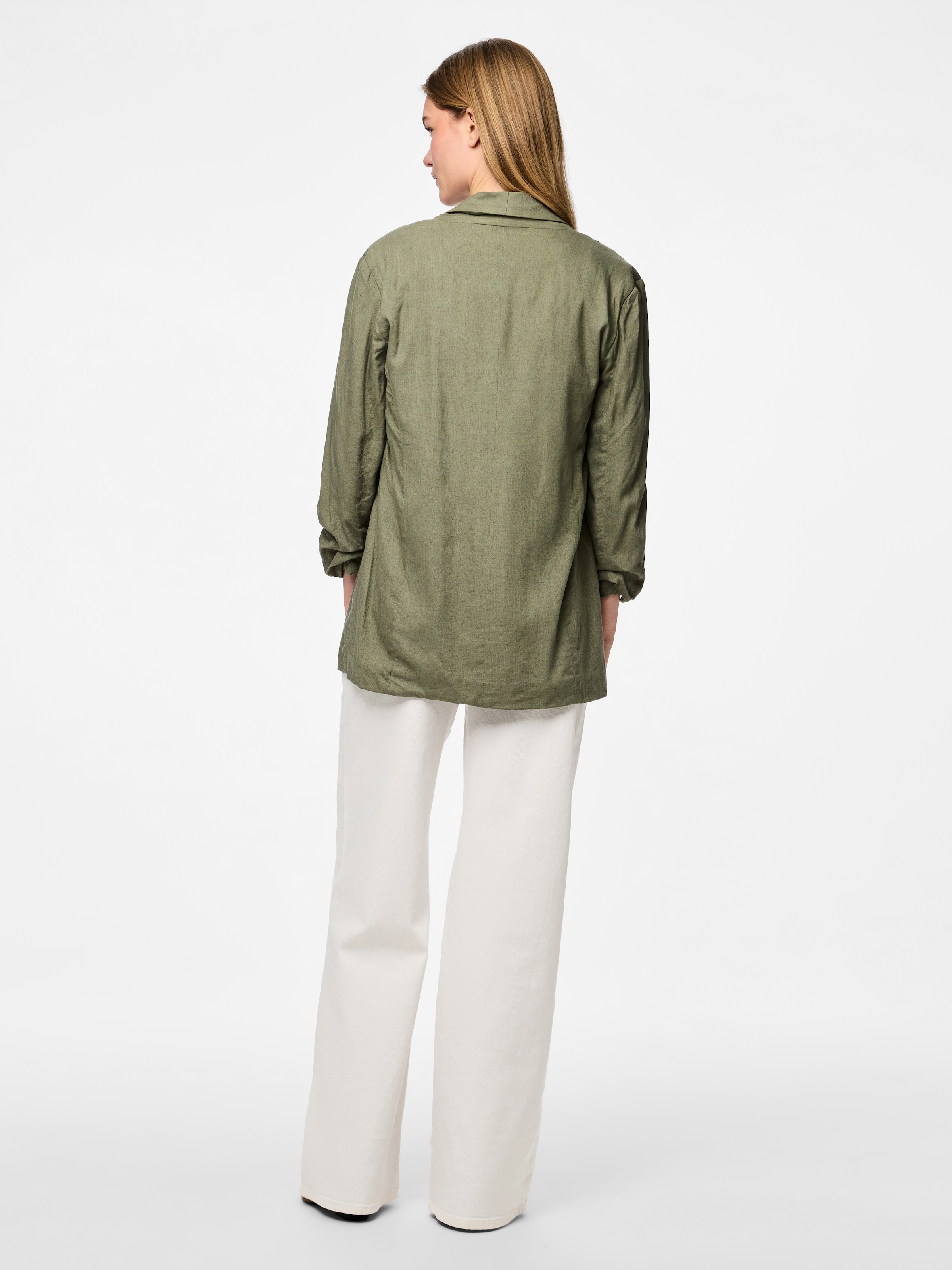 pieces Longblazer »PCPIA BOSELLA BLAZER WVN NOOS«, mit Leinen