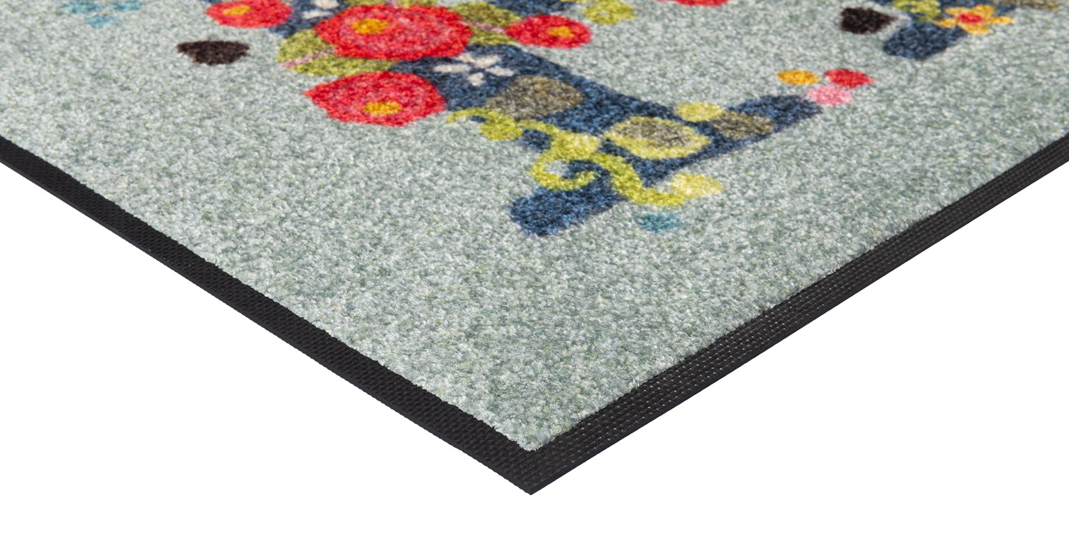 wash+dry by Kleen-Tex Fußmatte »Hi with Roses« rechteckig 7 mm Höhe