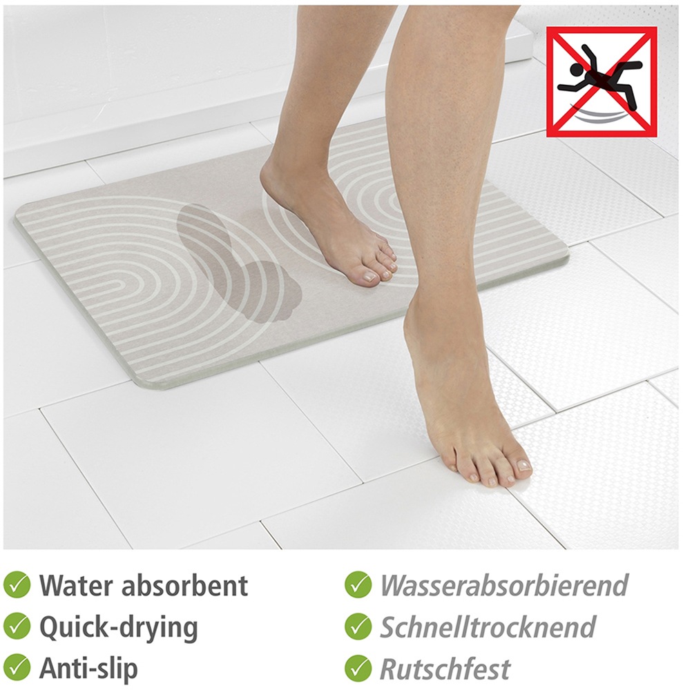 WENKO Badematte »Modell Nazca«, schnell trocknend, rutschfest, stark wasserabsorbierend, aus Kieselgur