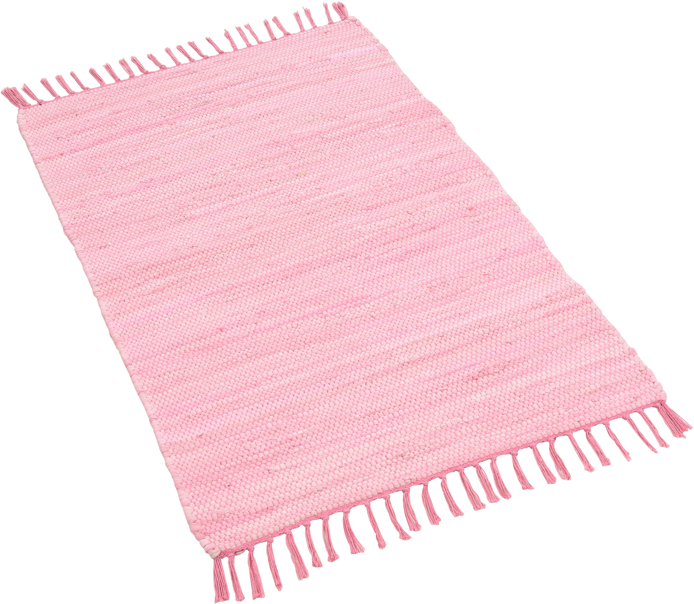 reine bei Fransen THEKO OTTO Teppich Baumwolle, mit handgewebt, Cotton«, Handweb online »Happy rechteckig, Teppich, Flachgewebe,