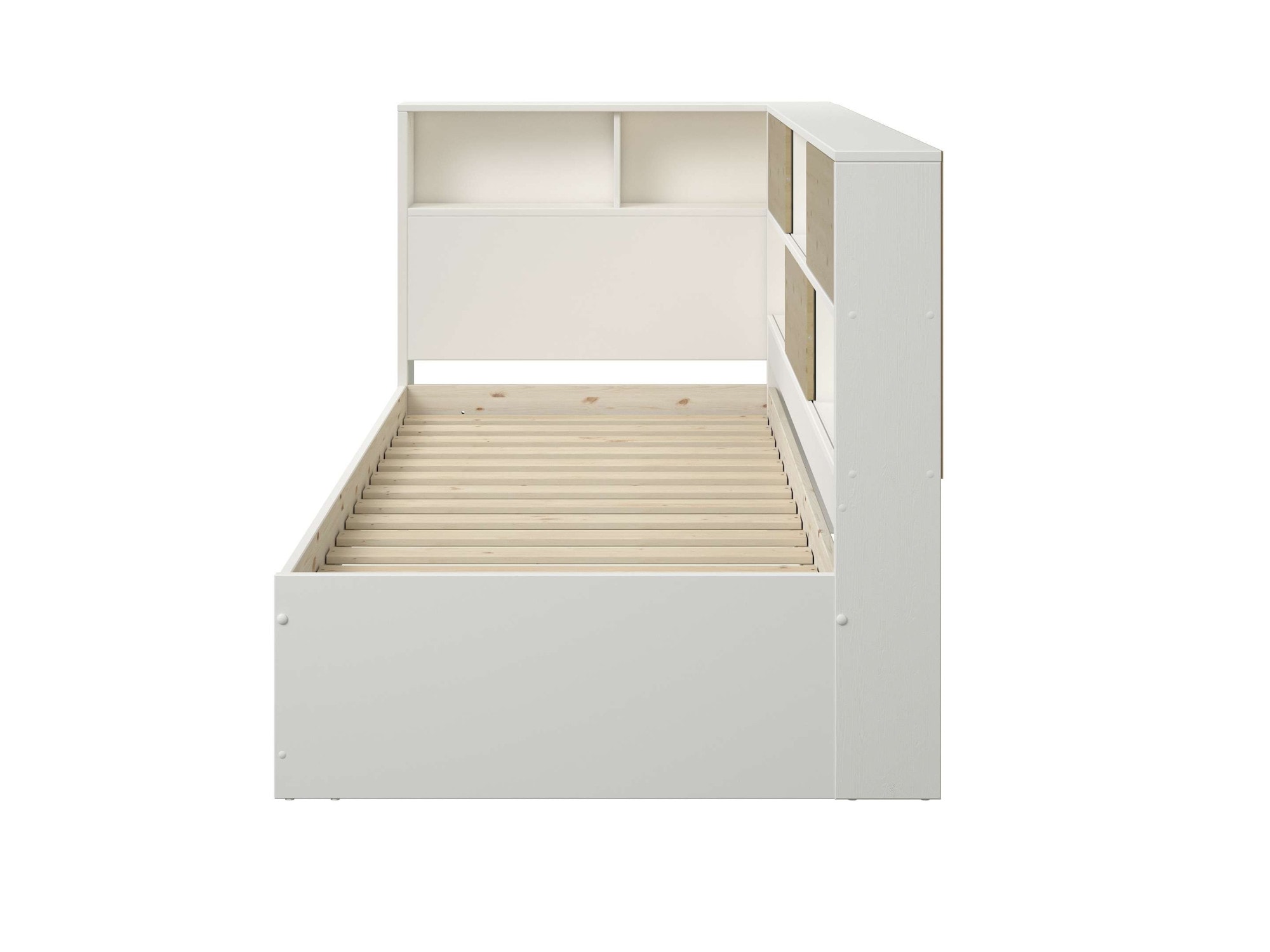 Home affaire Stauraumbett »Amance, Massivholz mit MDF, stabil und langlebig, viel Stauraum«, (Außenmaße B/T/H: 110,2/220,1/106,9 cm), FSC® zertifiziert, inklusive Lattenrost, Made in EU