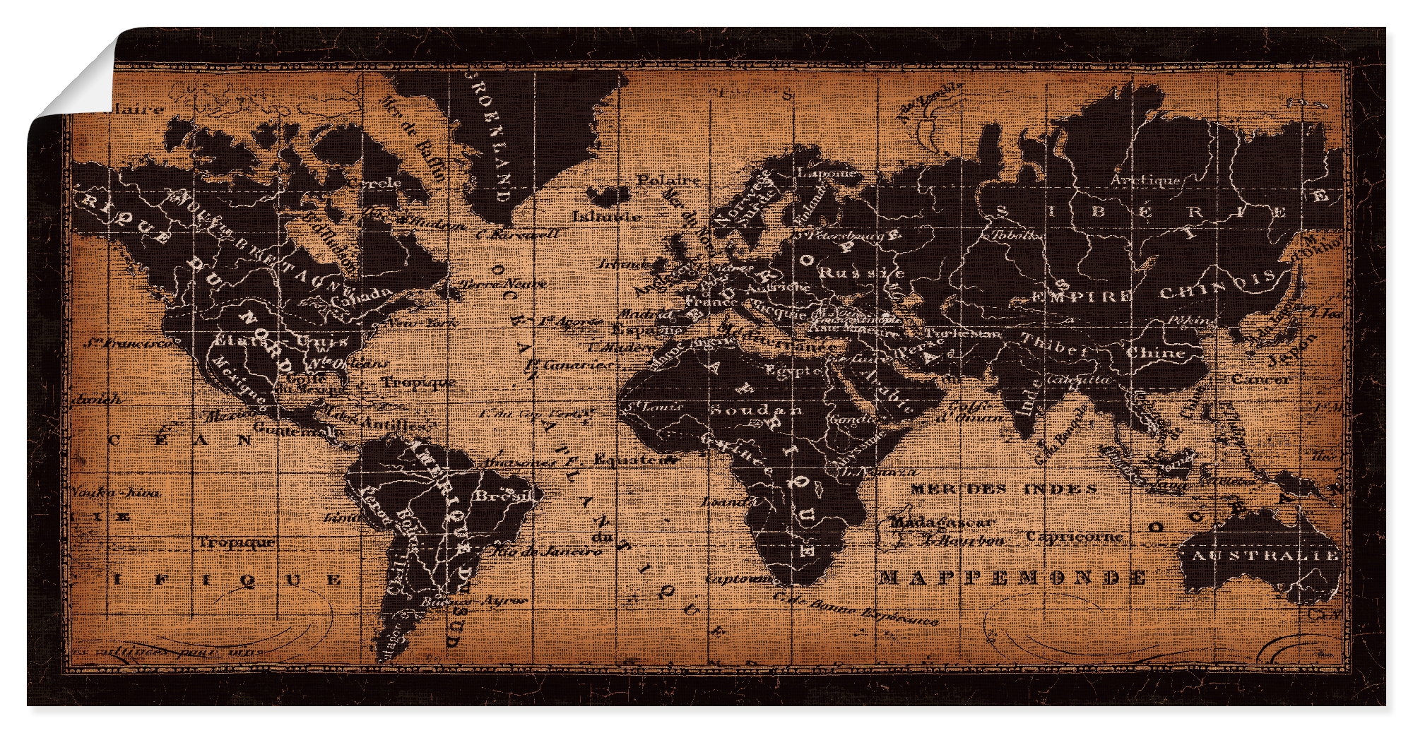 Artland Wandbild »Alte Weltkarte«, Landkarten, oder Wandaufkleber als versch. Größen Leinwandbild, Poster bei in OTTO (1 St.)