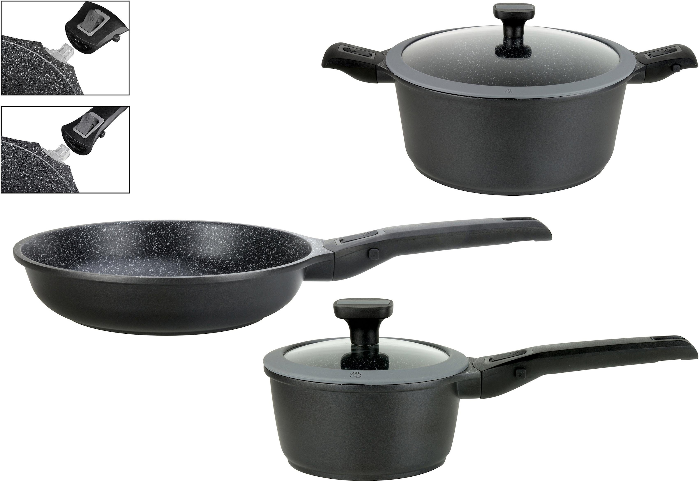 (Set, Shop Aluminiumguss, Chef OTTO Profi/Gastro »Le Pfannen-Set GSW Titanium«, 3 im Induktion tlg.), Online