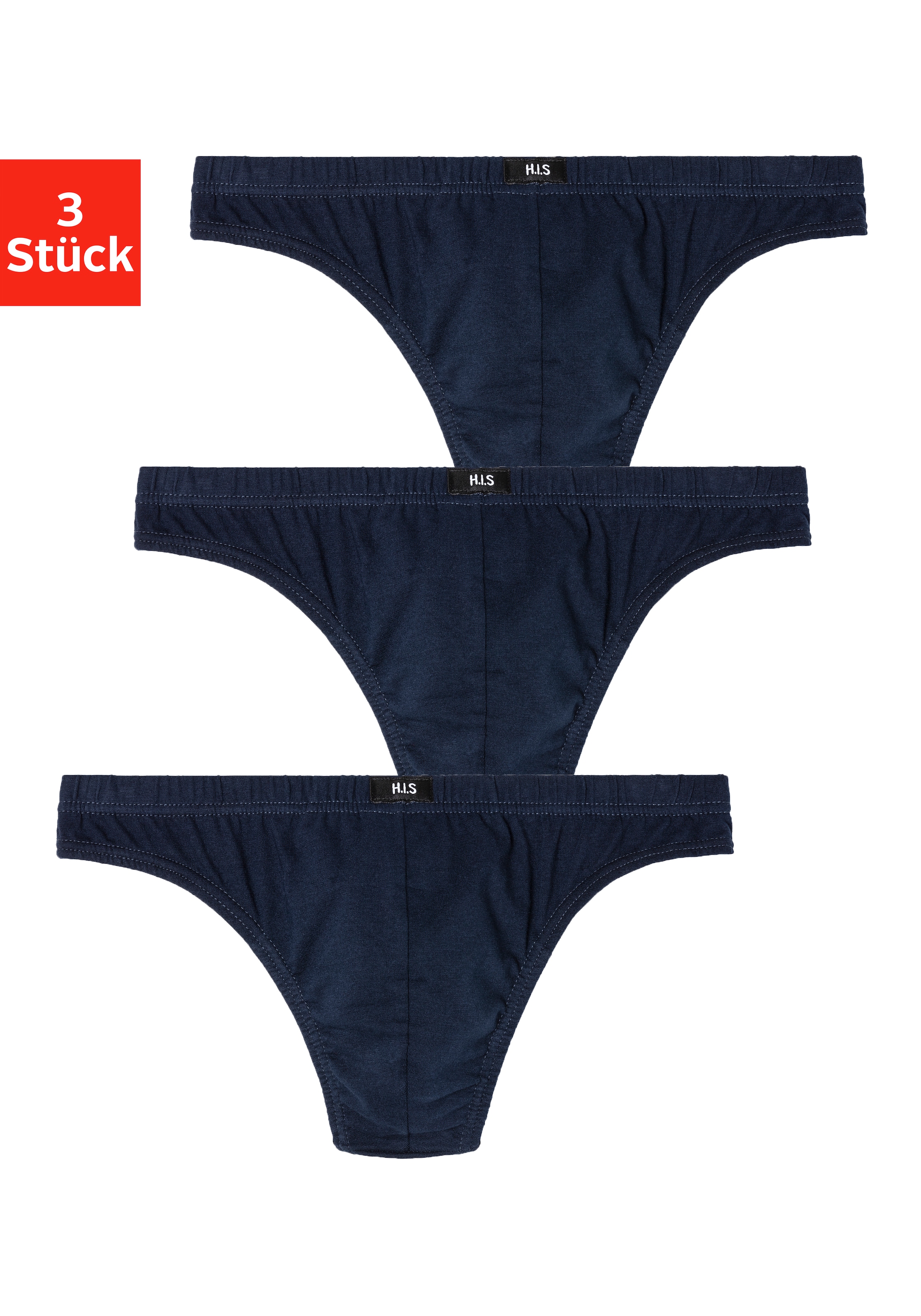 3 kaufen H.I.S Baumwoll-Stretch online (Packung, String, OTTO weichem bei aus St.),