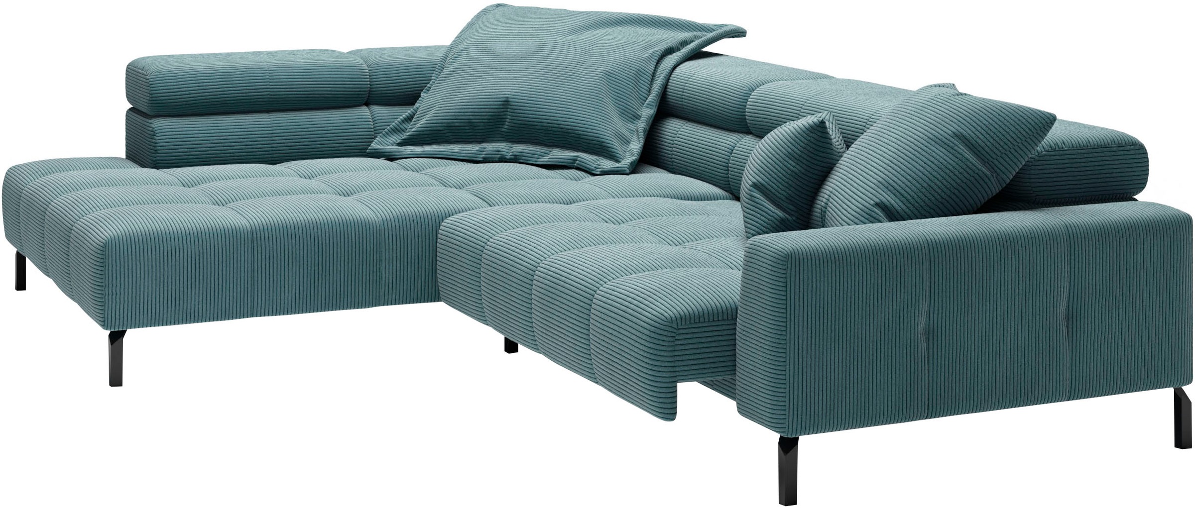 Places of Style Ecksofa »Cleveland, L-Form, incl. Kopfteilverstellung, Breite 311 cm«, wahlweise elektrischer Sitzvorzug