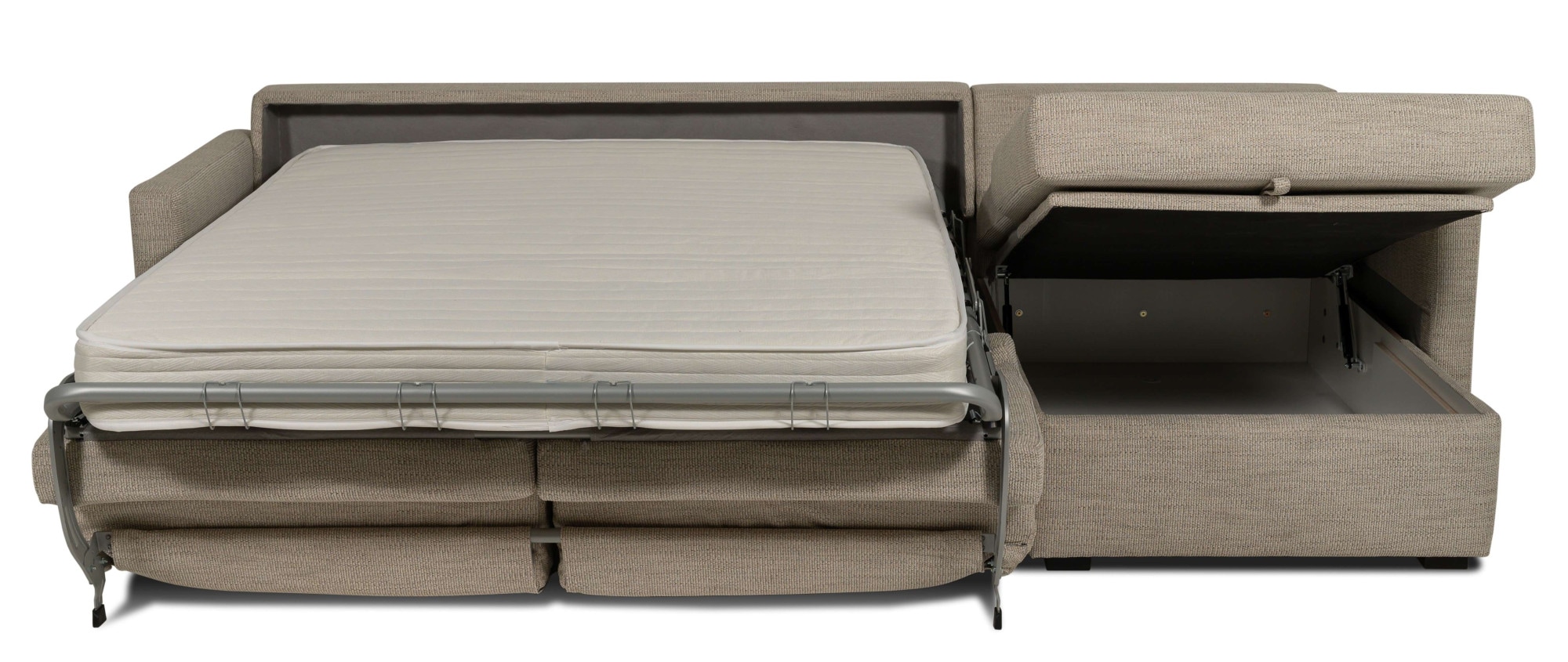 Places of Style Schlafsofa »GOLDPOINT Ecksofa 264 cm, Liegefläche (140/200cm), L-Form,«, Bettfunktion, Bonell-Federkernmatratze und Dauerschläfer-Funktion