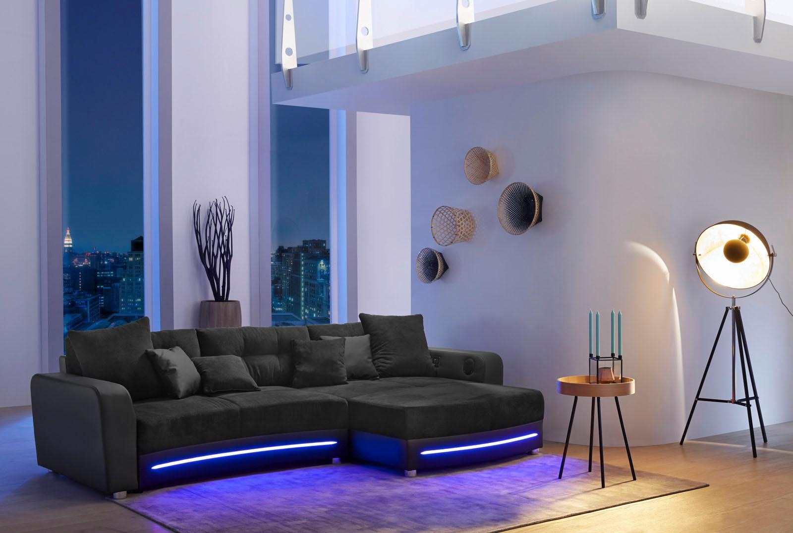 OTTO Online Shop Ecksofa RGB-LED-Beleuchtung Jockenhöfer Gruppe inklusive »Laredo«, Bluetooth-Soundsystem und