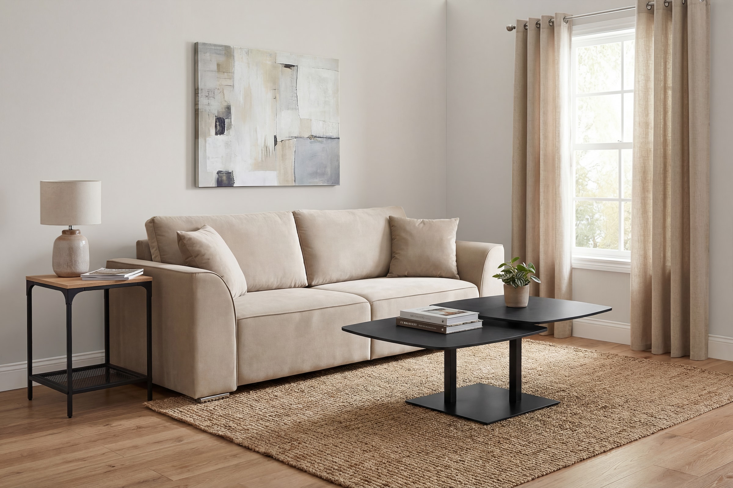 INOSIGN 3-Sitzer »BEATRICE, B: 250 cm - wahlweise mit Bettfunktion« u. Bettkasten, incl. 2 Zierkissen