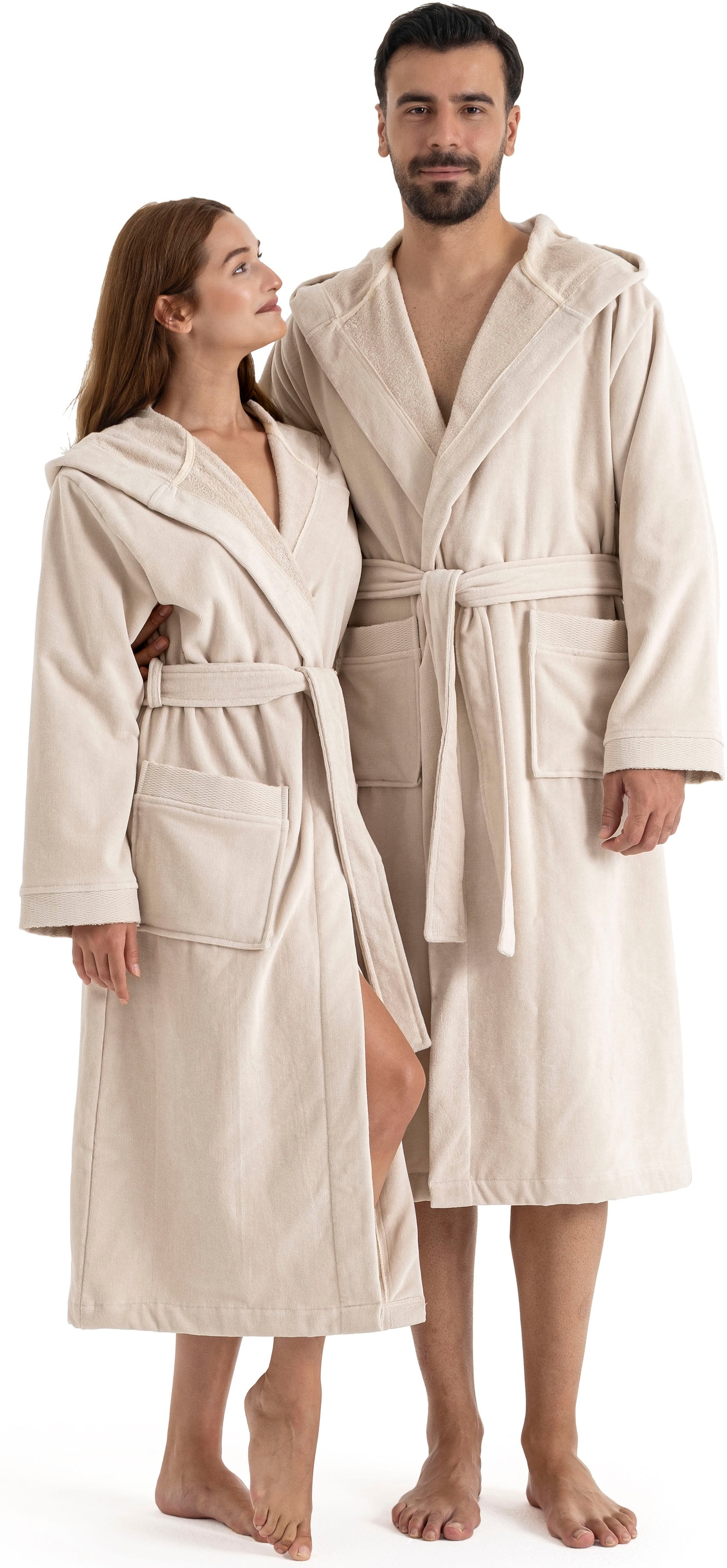 OTTO home Unisex-Bademantel »Fenya, 330 g/m², Premium, Hotelbademantel, Morgenmantel,  Sauna & Spa« 1 Stk. Reißverschlusstaschen, weich mit GRATIS-Zugabe: 1x Duschtuch 70x140 cm