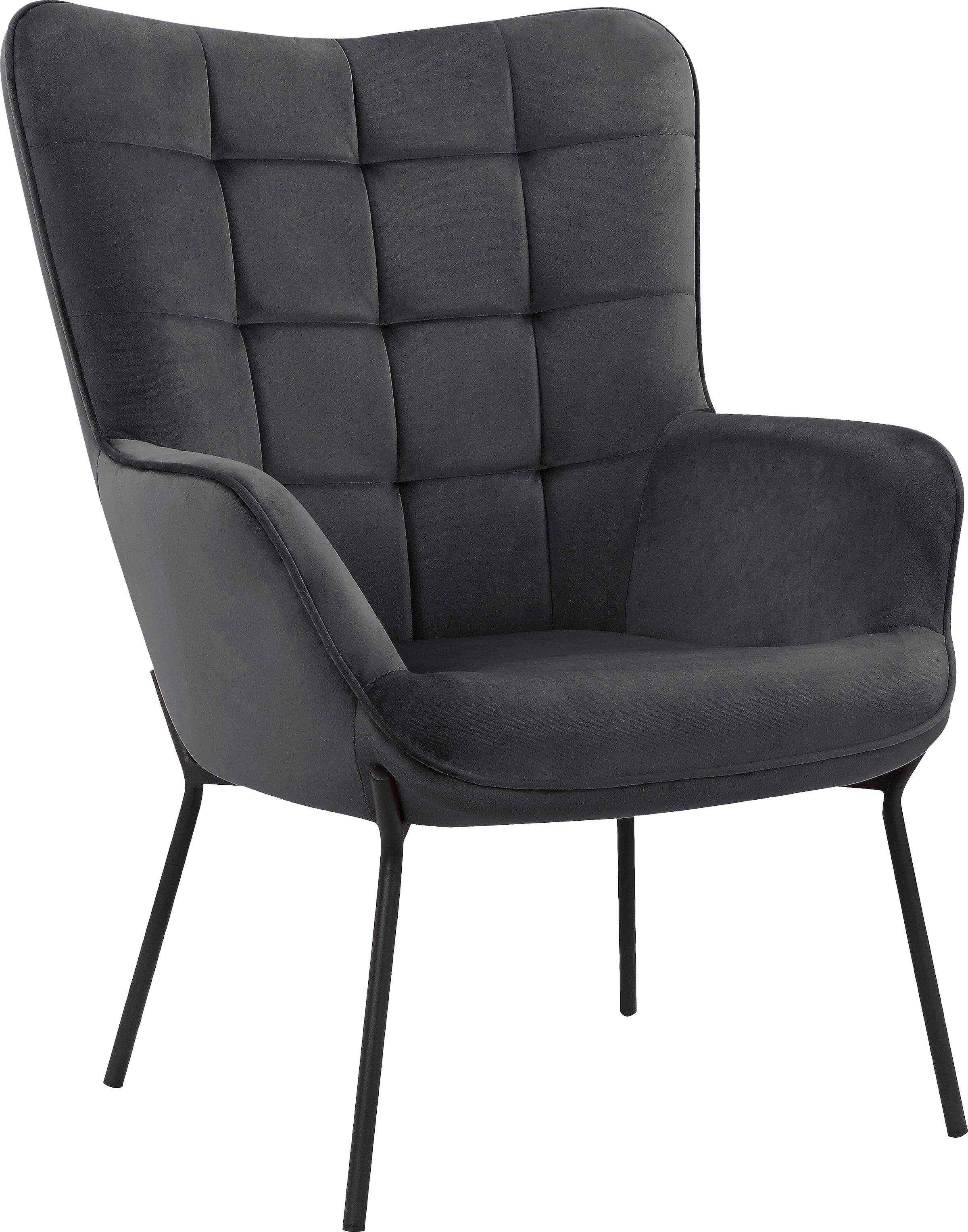 OTTO products Loungesessel »Luukas«, (1 St.), Stoff recyceltes Polyester, Sitz und Rücken gepolstert, Sitzhöhe 46 cm